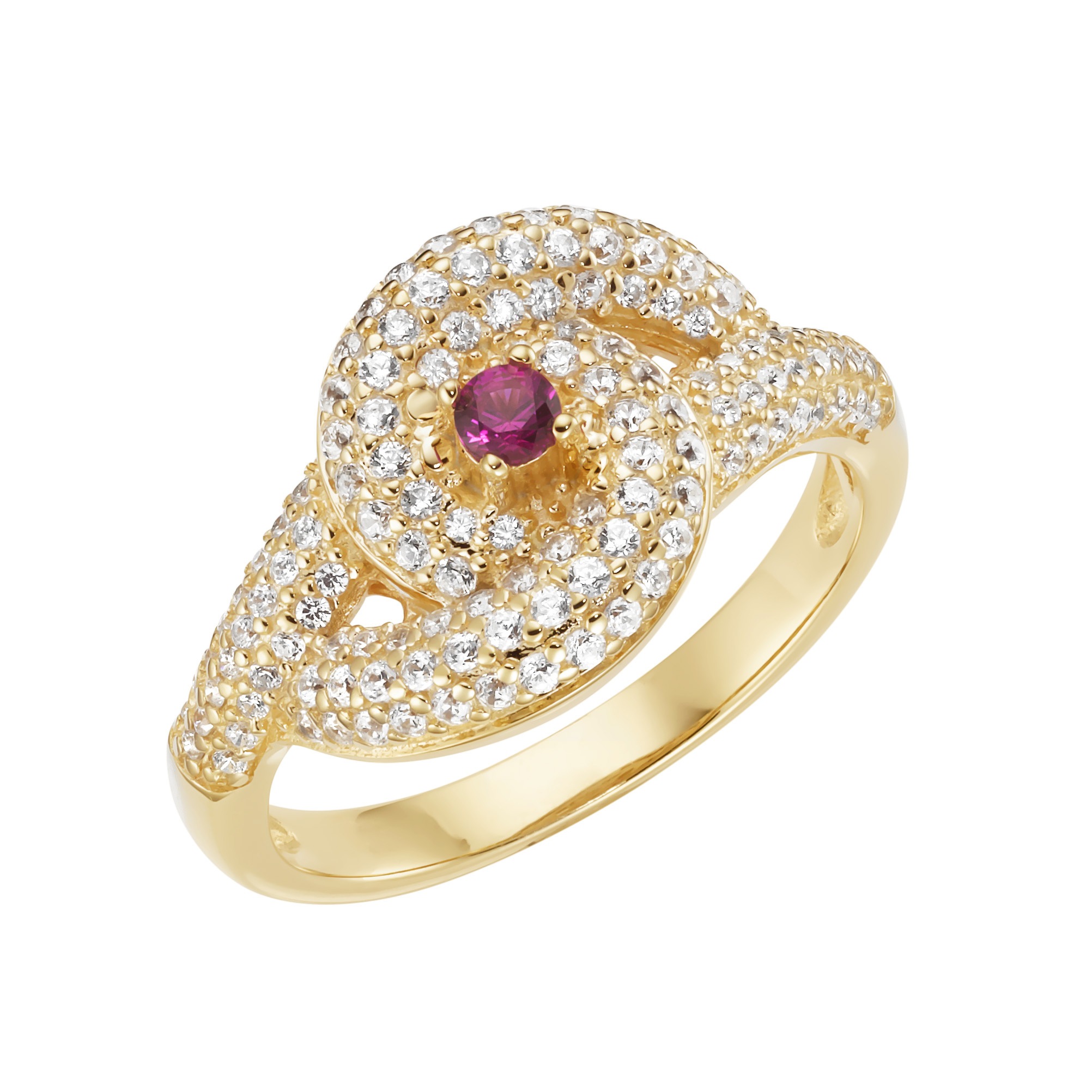 Silberring SMART JEWEL "mit Zirkonia und farbigem Zierstein, Silber 925" Gr. 58, rot, Fingerringe, Damen, 58, Silber 925 (Sterlingsilber), Silberring