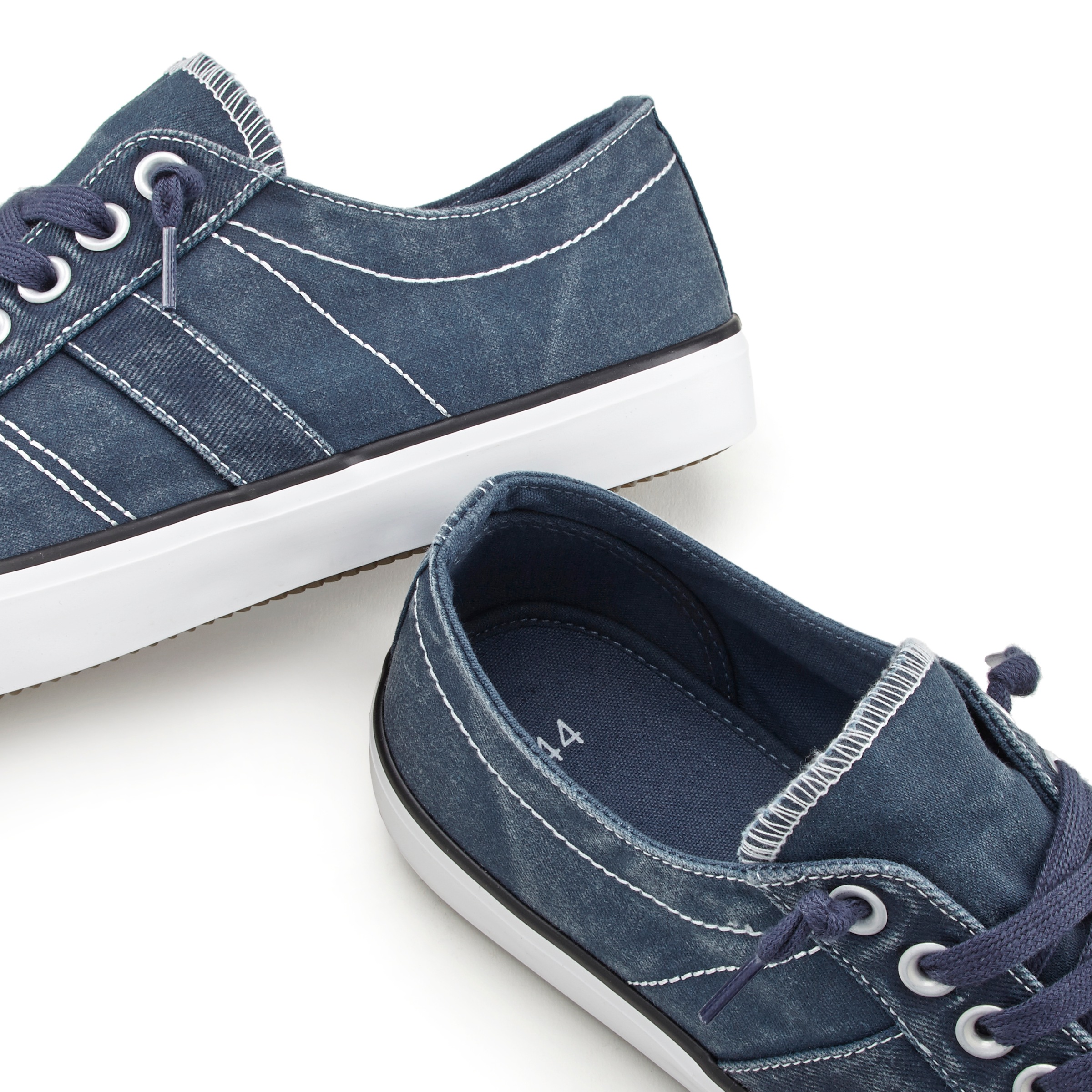 Sneaker AUTHENTIC LE JOGGER "Textilschuh, Stoffschuh, Schnürschuh, Halbschuhe, Freizeitschuhe", Herren, Gr. 45, blau, Obermaterial: 100% Textilmaterial. Decksohle: 100% Textilmaterial. Futter: 100% Textilmaterial. Laufsohle: 100% Synthetik, unifarben, Bas 3