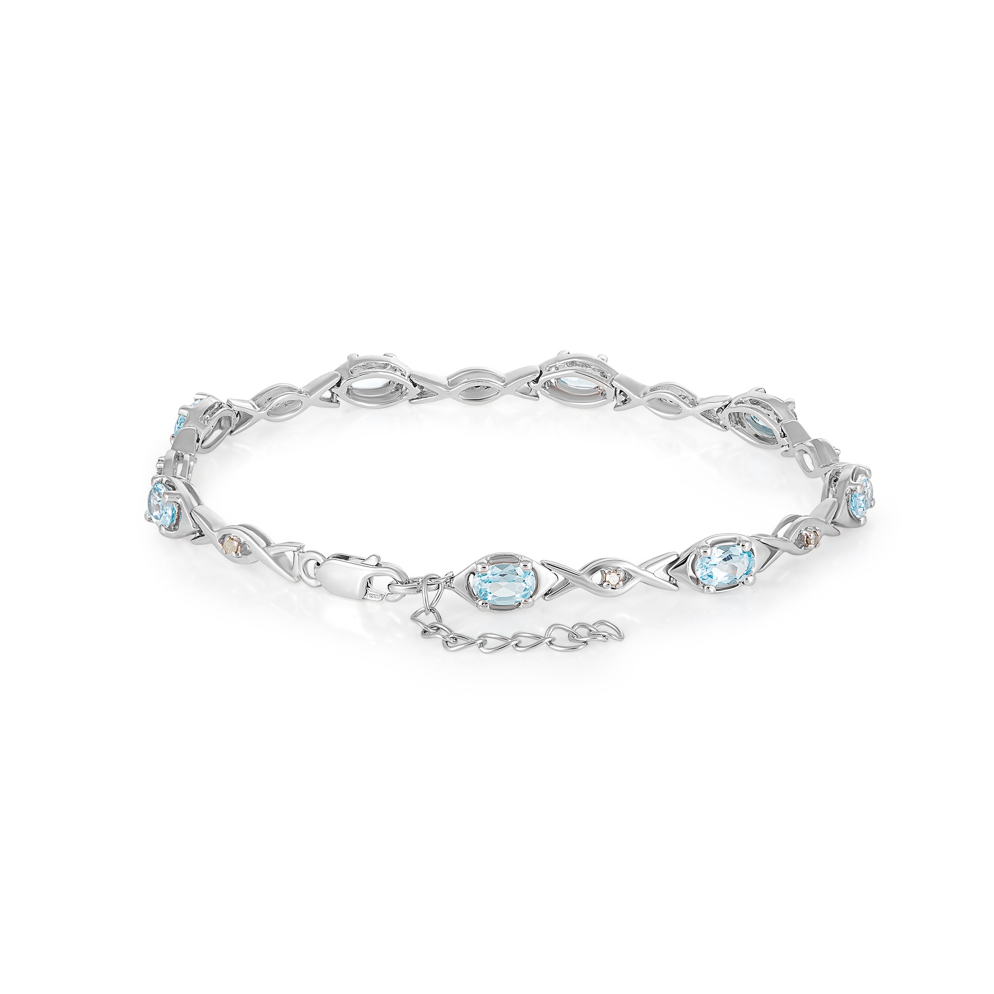 Vira Jewels Armband »925-Sterling Silber rhodiniert Glänzend Blautopas beh. Blau«