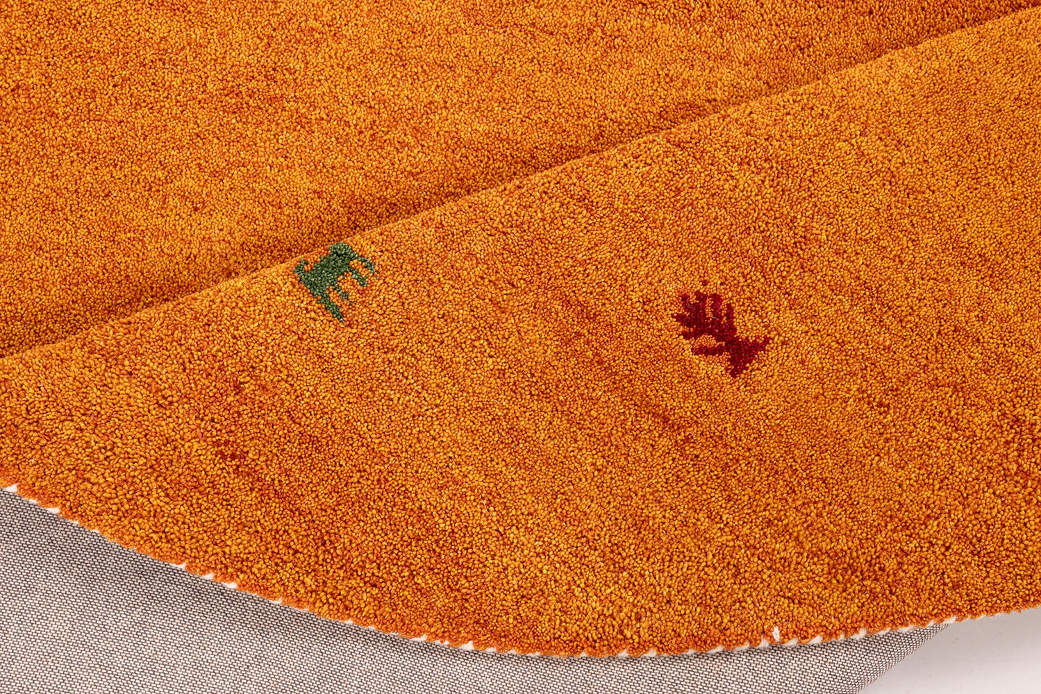 THEKO Wollteppich »Gabbeh Motiv, Handweb Teppich, Tiermotiv, reine Wolle, handgewebt«, rund, 14 mm Höhe, reine Wolle, handgewebt, Wohnzimmer, Schlafzimmer, Esszimmer