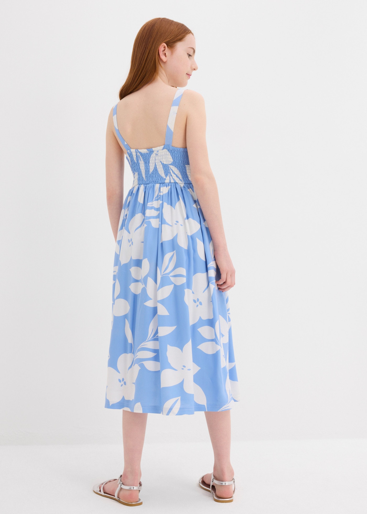 bonprix Midikleid knieumspielende Länge, mit süßem Print, aus weichem Viskose-Stoff