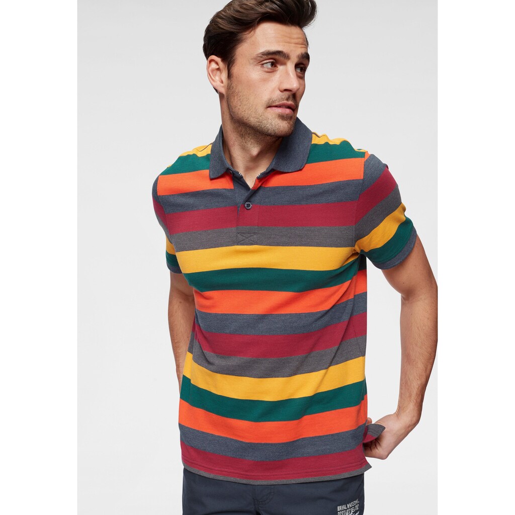 Rhode Island Poloshirt, mit Multicolour Ringel