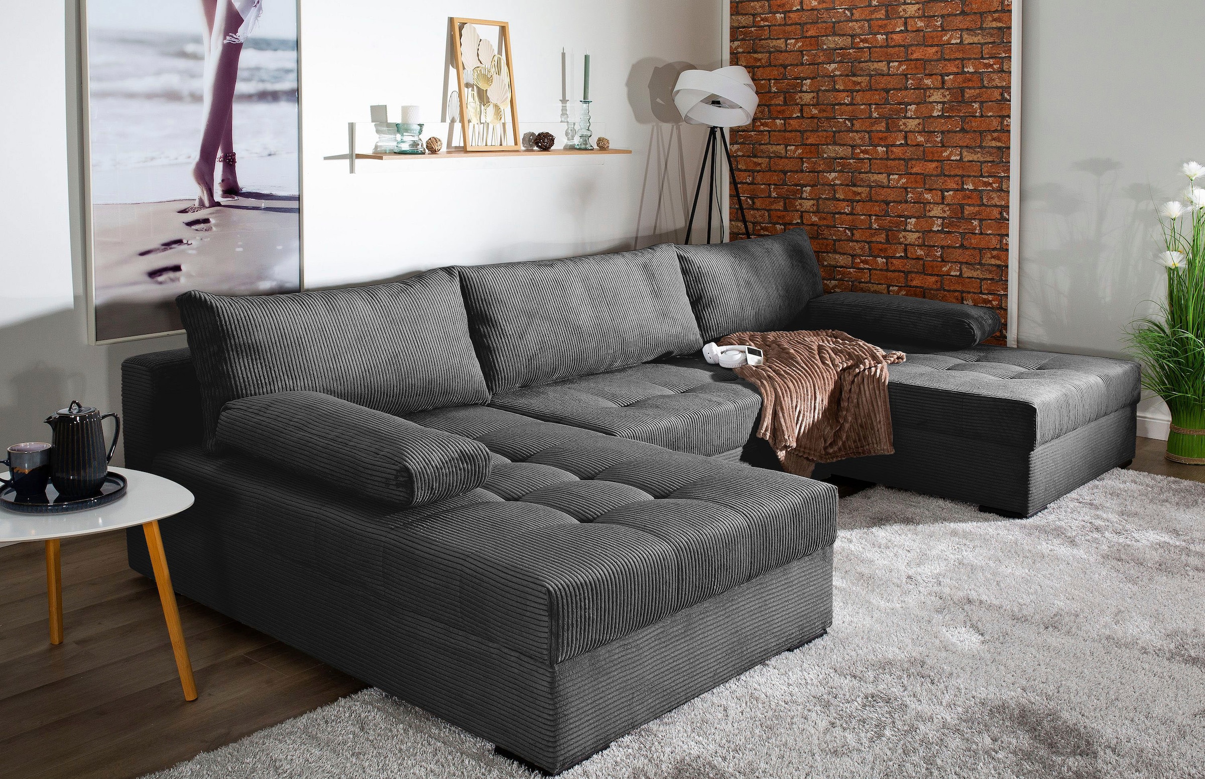 COLLECTION AB "Josy U-Form, B: 307 cm" Schlaffunktion & Bettkasten, Federkern
