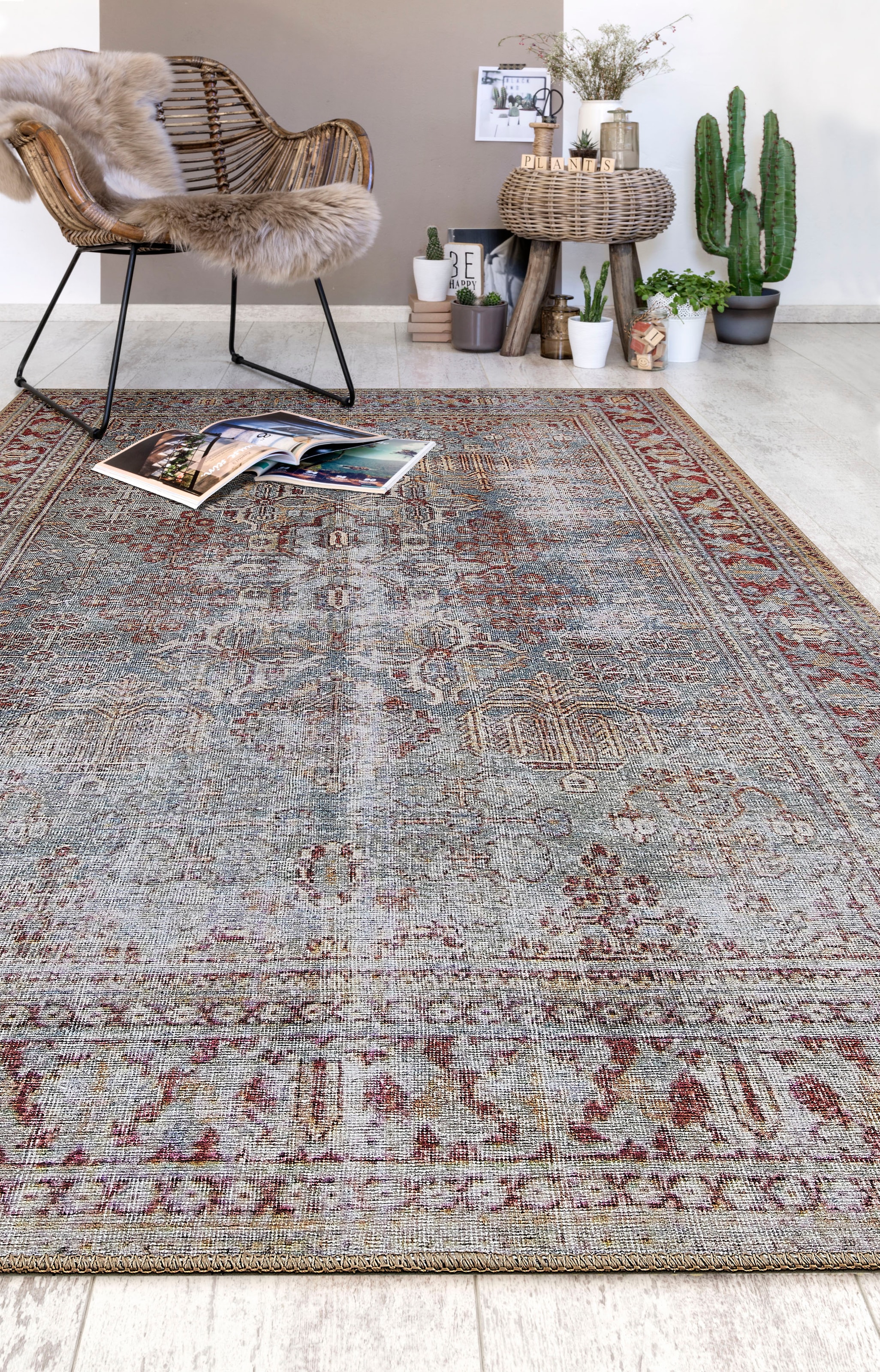 LUXOR living Teppich »Lagerräumung«, rechteckig, 5 mm Höhe, Sonderposten, moderne Vintage Designs, Orient Optik, mit Bordüre