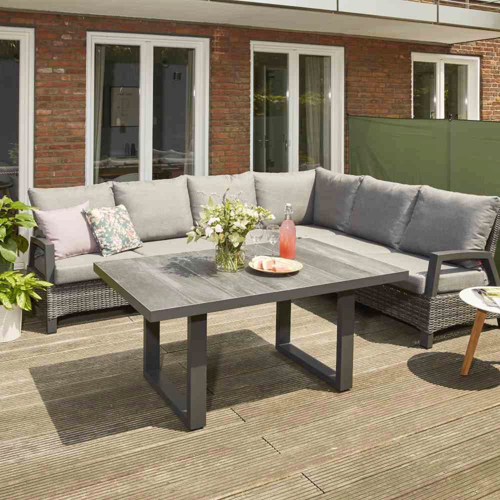 Siena Garden Gartenlounge-Set "Taranto Eckset", Alu, matt-anthrazit, inkl. günstig online kaufen