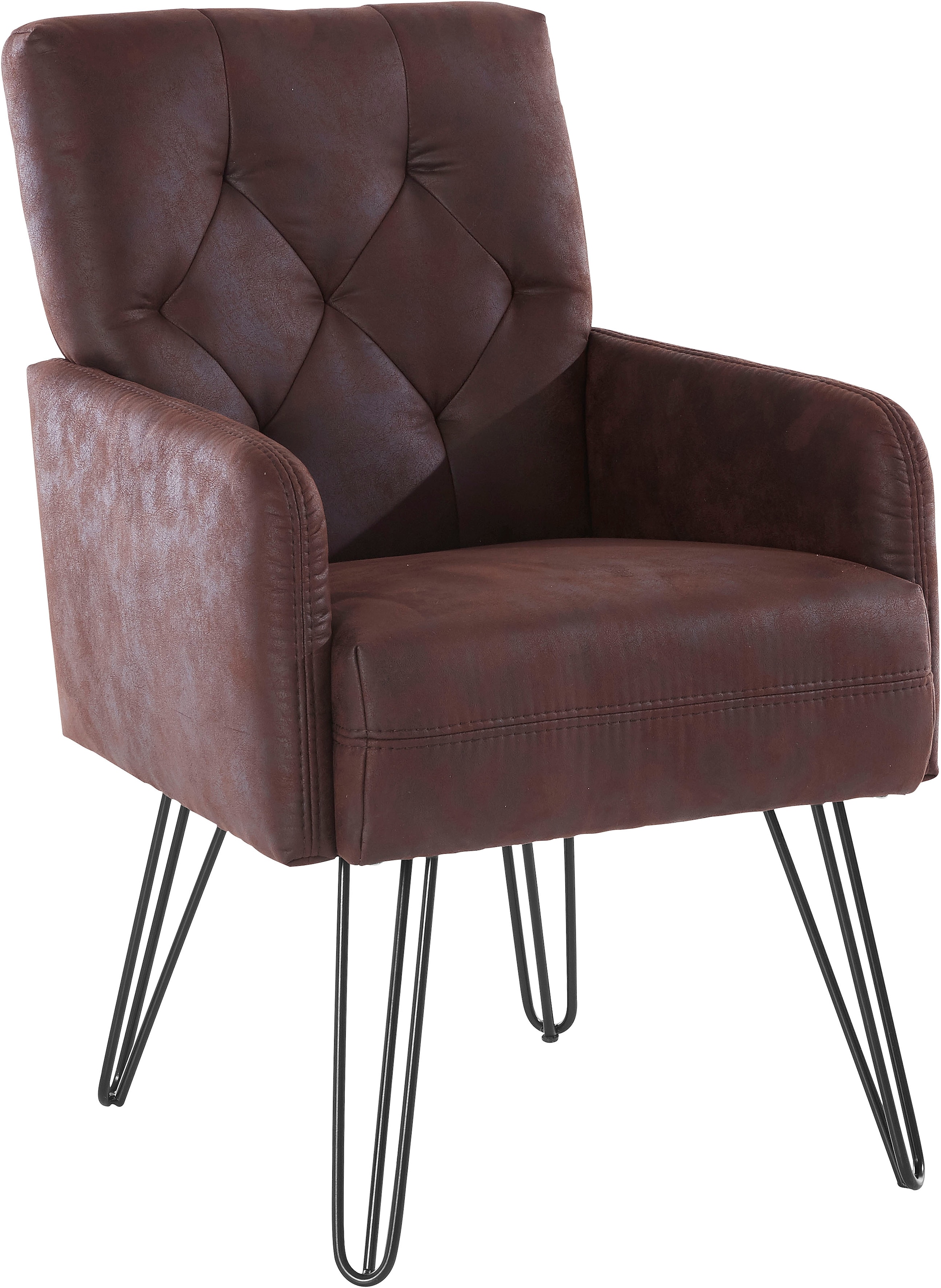 exxpo - sofa fashion Sessel »Doppio, Loungesessel mit Designuntergestell, bequem und elegant«, aufwendige Rückenverarbeitung, Breite 61 cm
