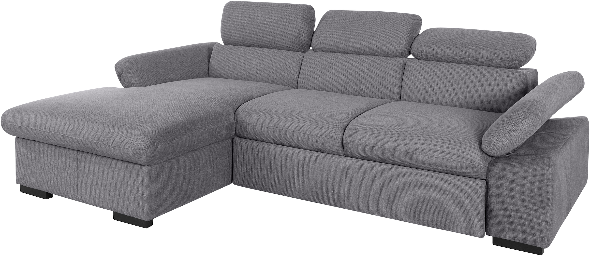 COTTA Ecksofa »Lola L-Form mit Kopfteilfunktion & Hocker«, (Set, mit Hocker), wahlweise mit Bettfunktion, Bettkasten & Armteilverstellung