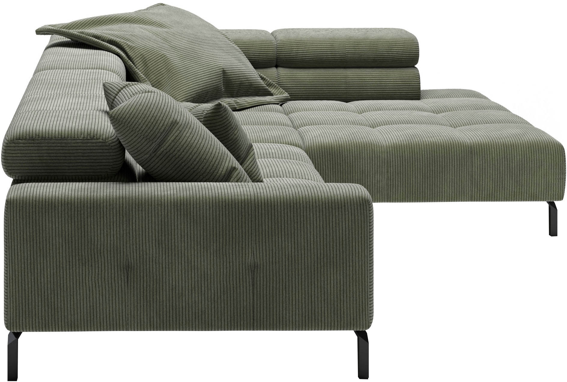 Places of Style Ecksofa »Cleveland, L-Form, incl. Kopfteilverstellung, Breite 311 cm«, wahlweise elektrischer Sitzvorzug