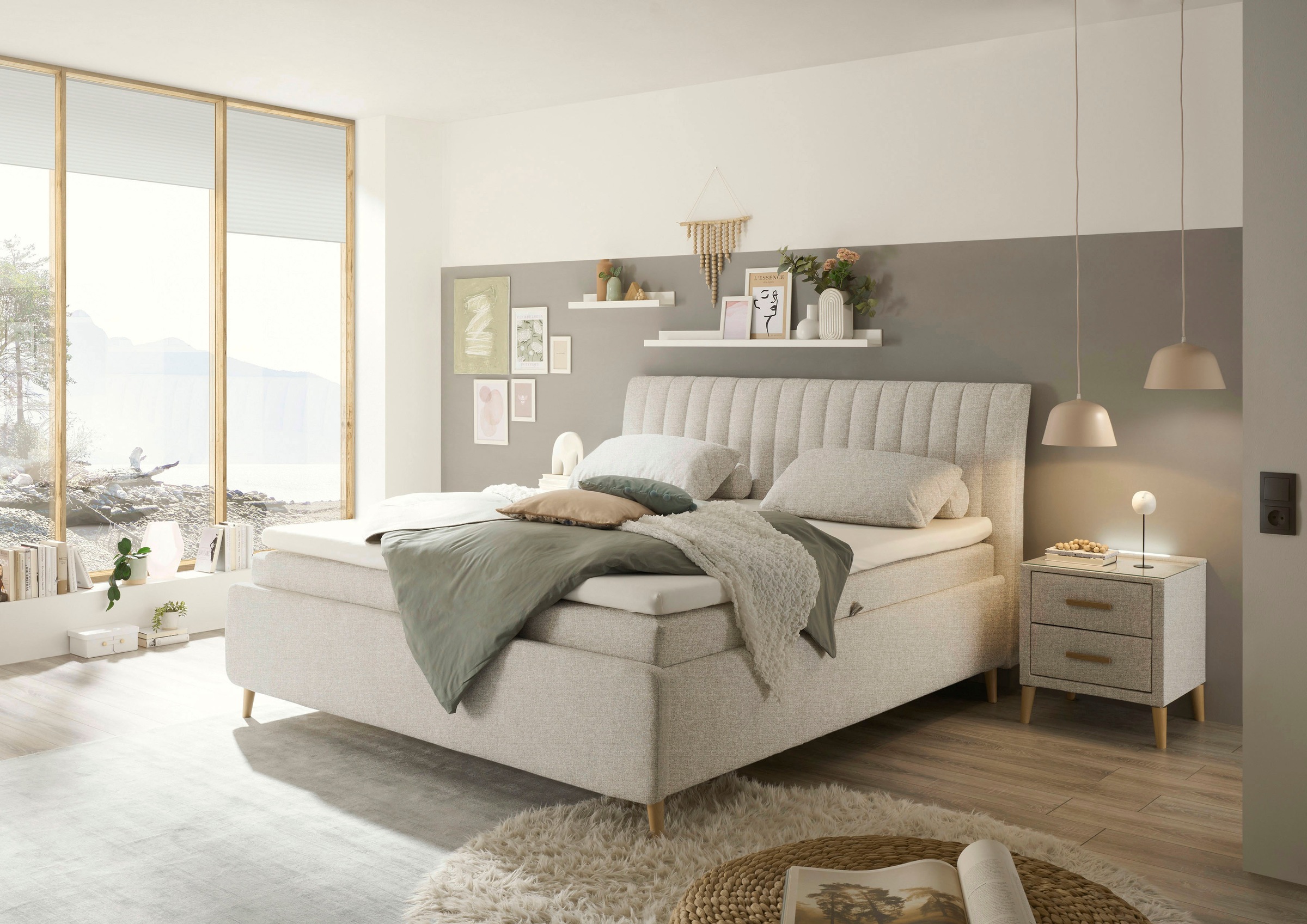 ED EXCITING DESIGN Boxbett »Akron«, mit Bettkasten, erhältlich in verschiedenen Breiten & Farben