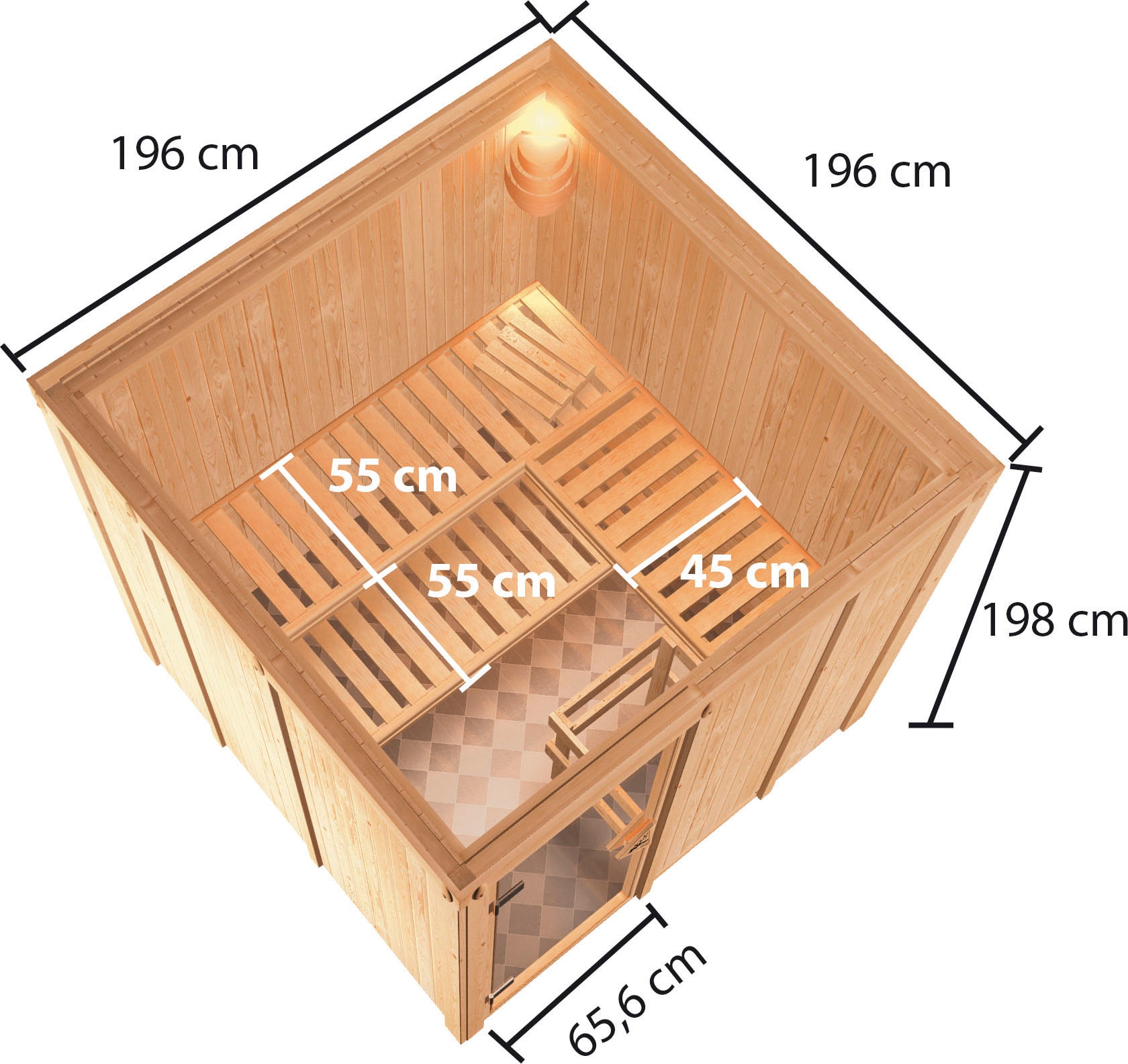 Karibu Sauna »Oulu« Ofen 9 KW externe Strg easy