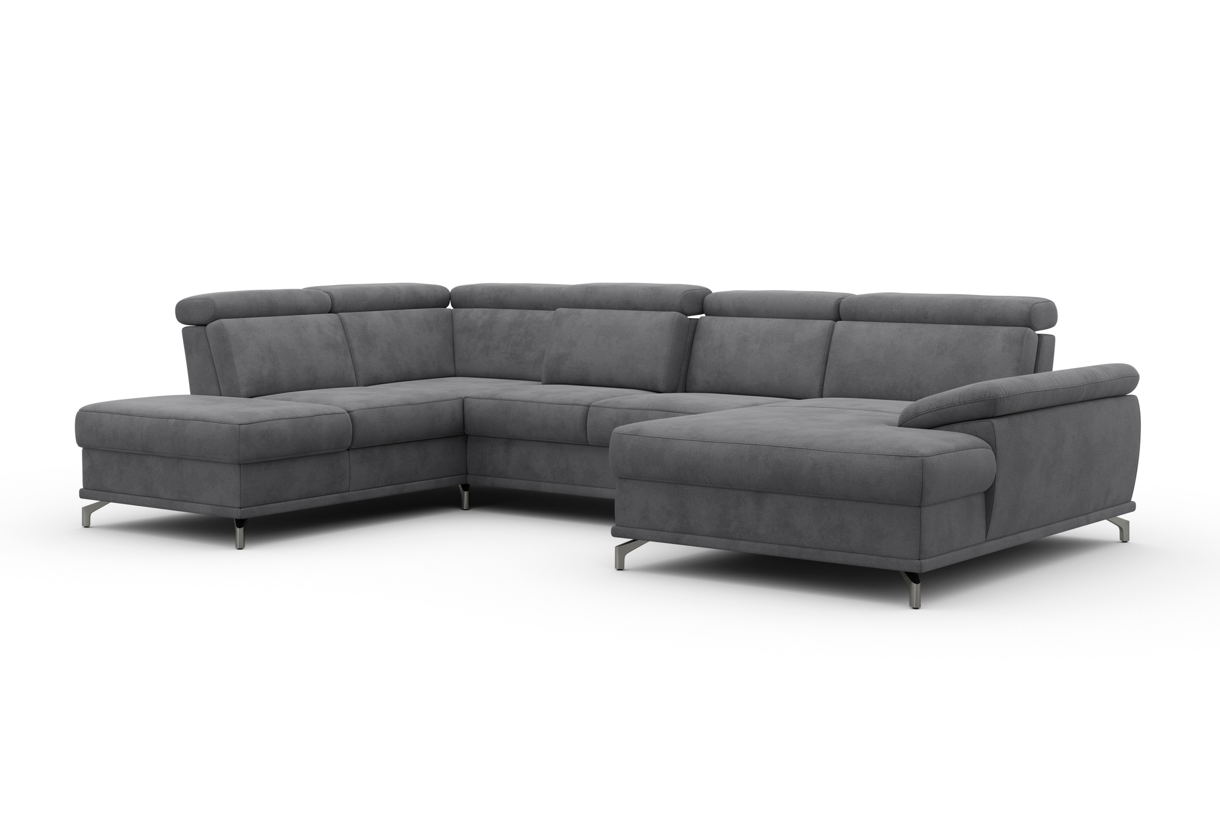 sit&more Wohnlandschaft »Cabrio U-Form, mit Sitztiefenverstellung, Arm- und Kopfteilverstellung«, 3 Nierenkissen, Federkern, optional Bettfunktion und Stauraum
