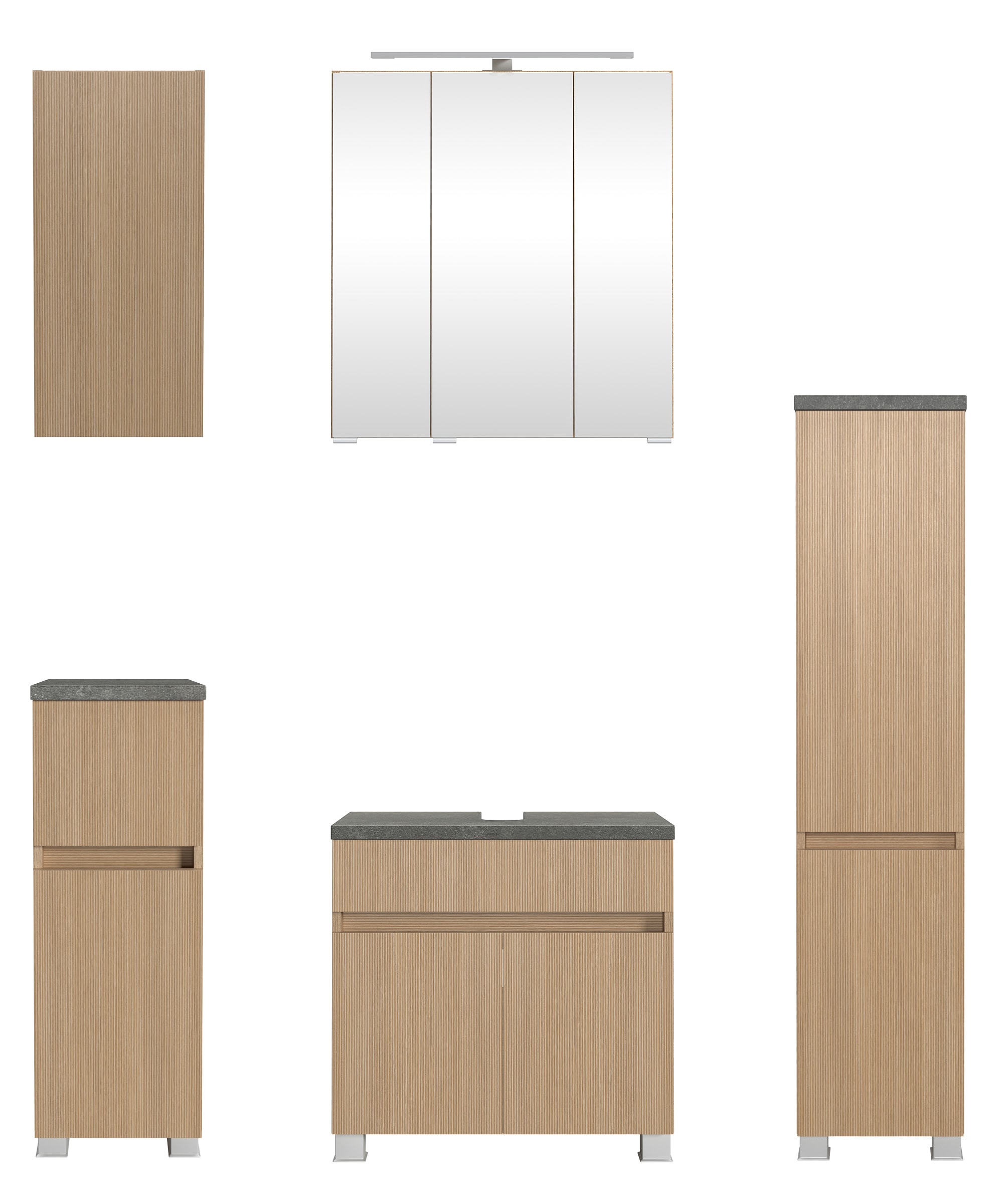 welltime Badmöbel-Set "Set 120 cm breit, Badmöbel mit LED-Beleuchtung", Hel günstig online kaufen