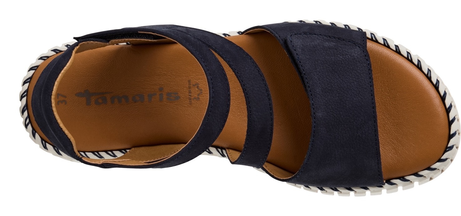 Tamaris Sandalette, Riemchensandale, Sommerschuh mit geriffelter Plateausohle