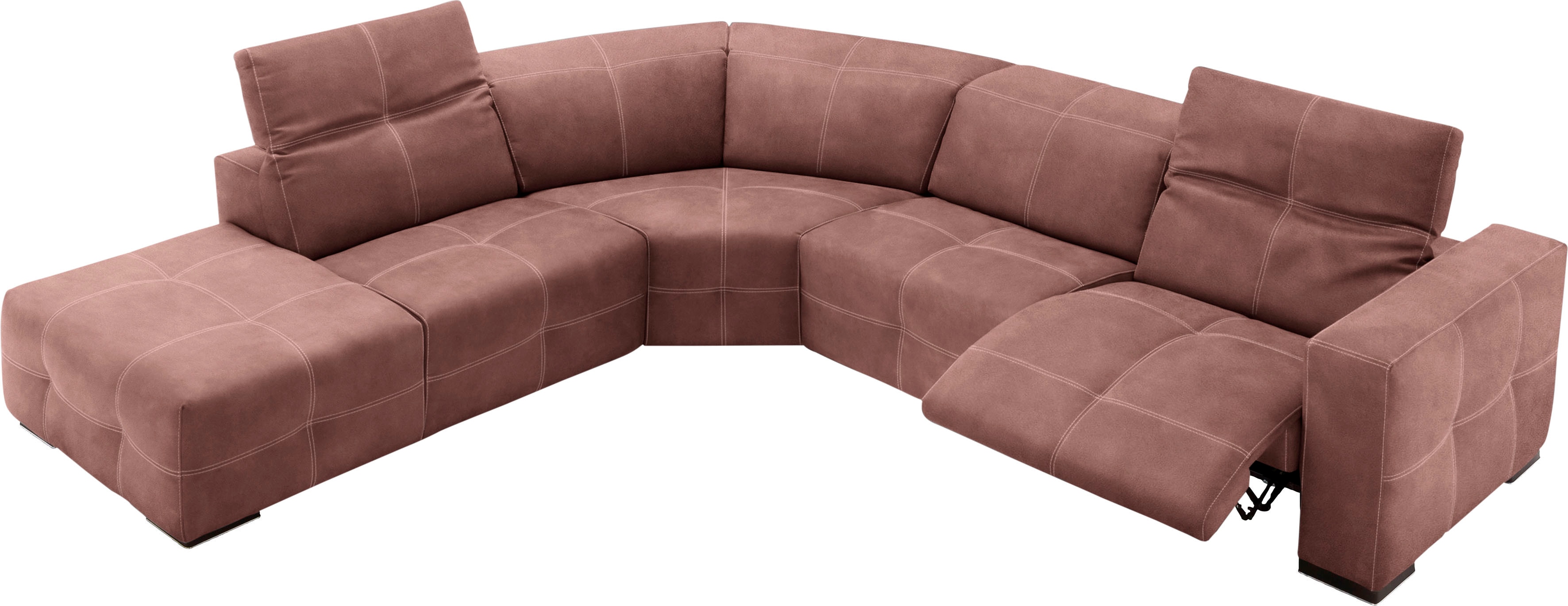 Egoitaliano Ecksofa "Sauvanne, Designsofa der Extraklasse, elegant und bequem, L-Form" wahlweise mit elektrischer Relaxfunktion, Kopfteilverstellung