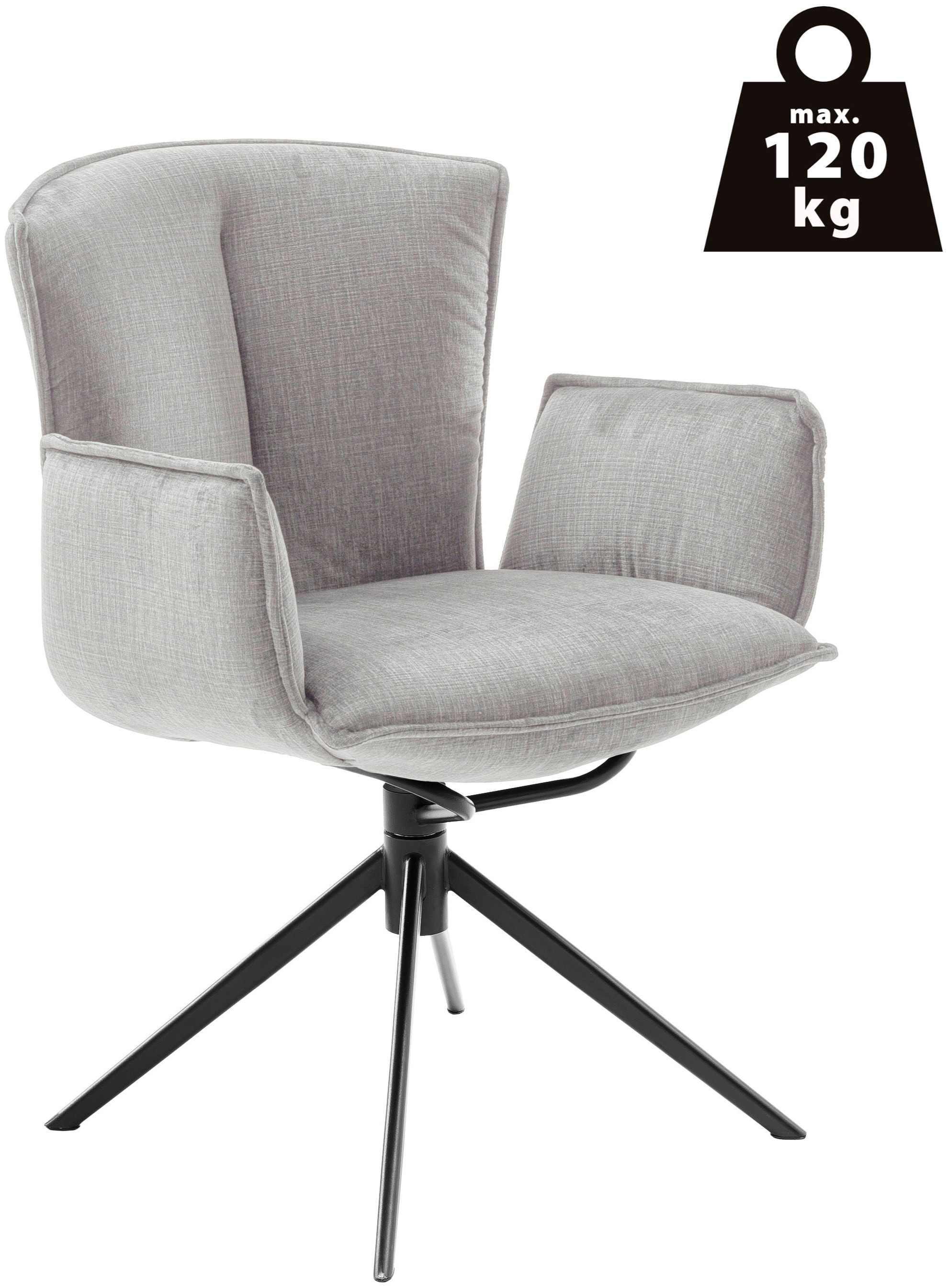 MCA furniture 4-Fußstuhl »NALON Esszimmerstuhl (2er Set) - Stuhl«, (Set), 2 St., Veloursstoff, 360° drehbar, Schwingfunktion, Metall, Veloursoptik, belastbar 120 kg