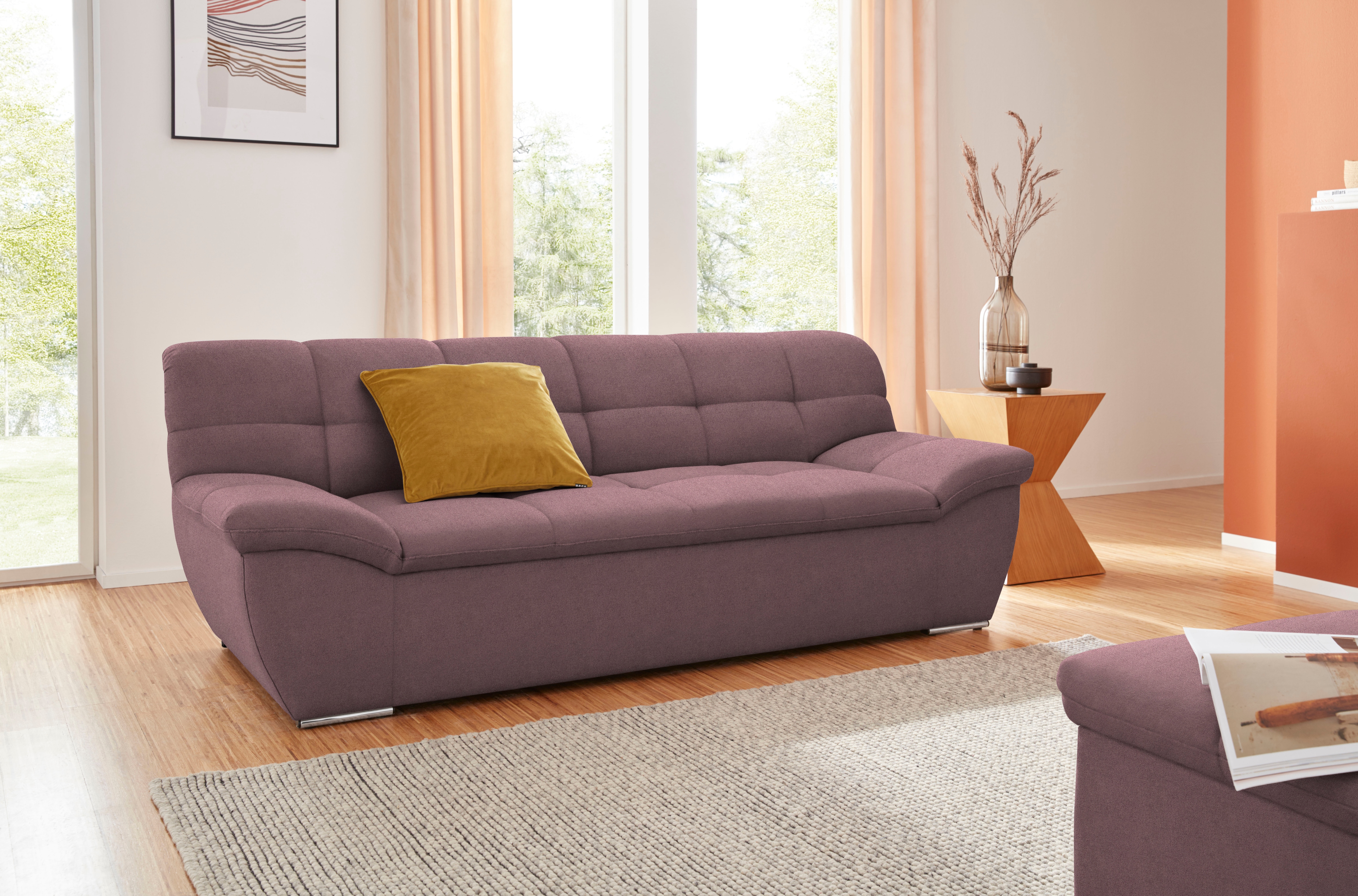 DOMO collection 2-Sitzer "Lagoa, moderne Sitzheftung, bequem & komfortabel, Breite 211cm" frei im Raum stellbar, in großer Farbauswahl