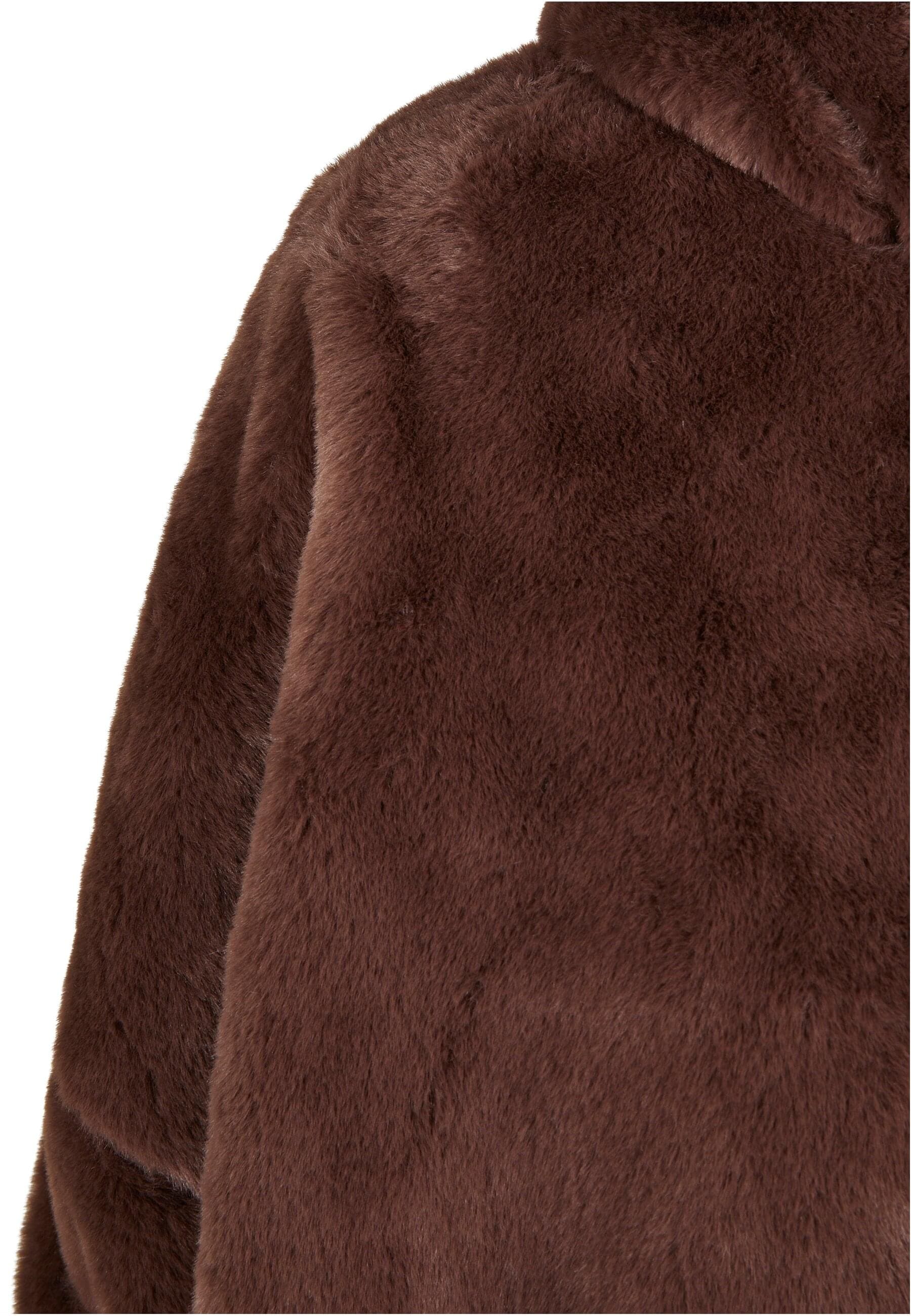 Fubu Collegejacke »Fubu Damen FW224-022-1 Signature Rhinestone Fur Jacket brown« 1 Stk. tlg. mit Kapuze