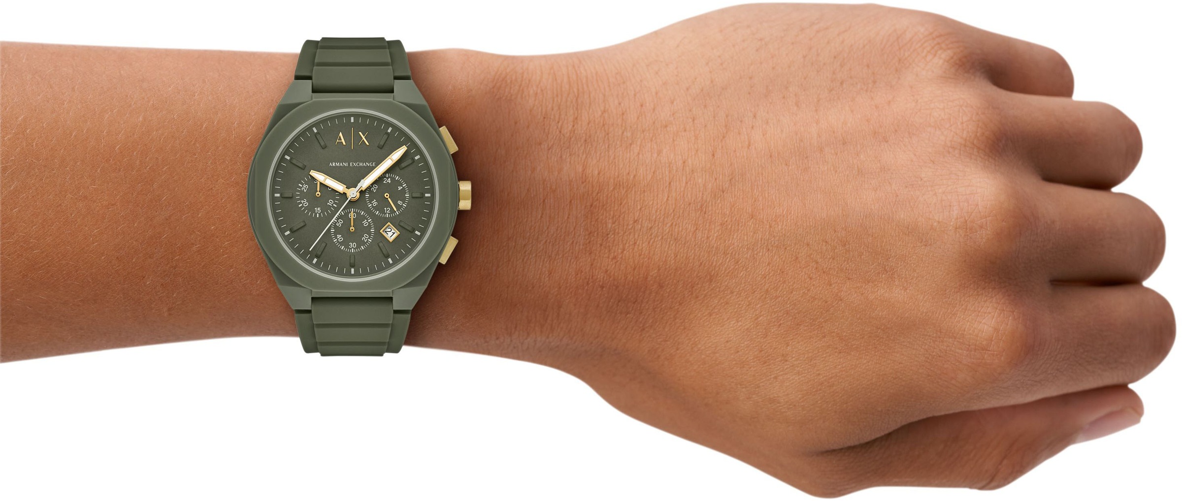 ARMANI EXCHANGE Chronograph »SYNC«, Quarzuhr, Armbanduhr, Herrenuhr, Silikonarmband, analog, Tag