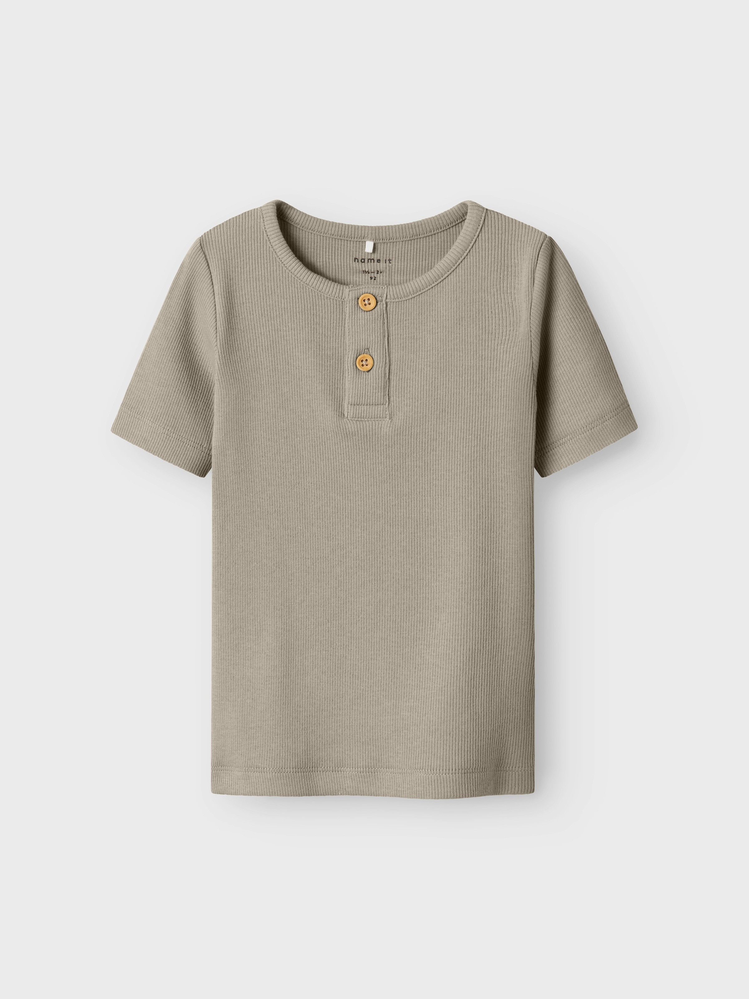 Name It Kurzarmshirt "Nmmkab Top Noos" Baumwollmischung, Kurze Knopfleiste