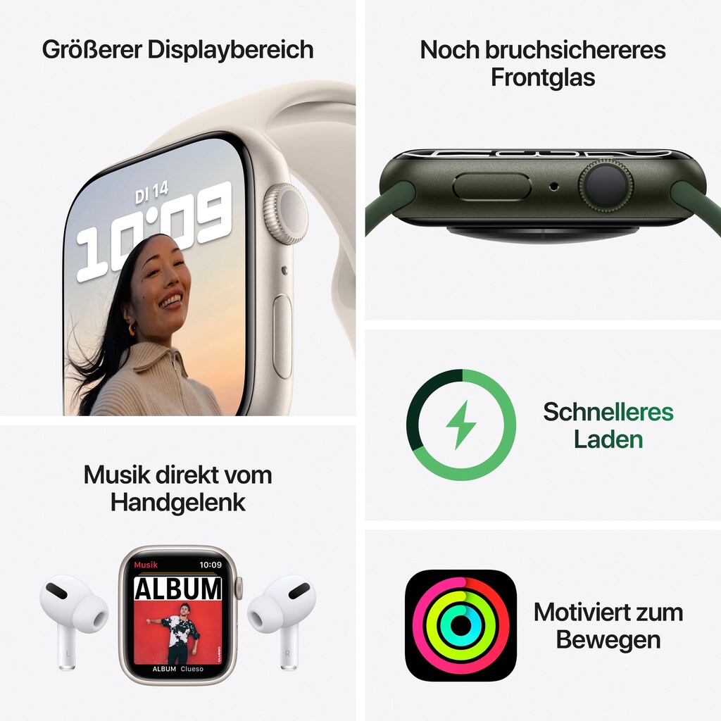 Apple Smartwatch »Watch Series 7 GPS, 41mm«, (Watch OS 8)