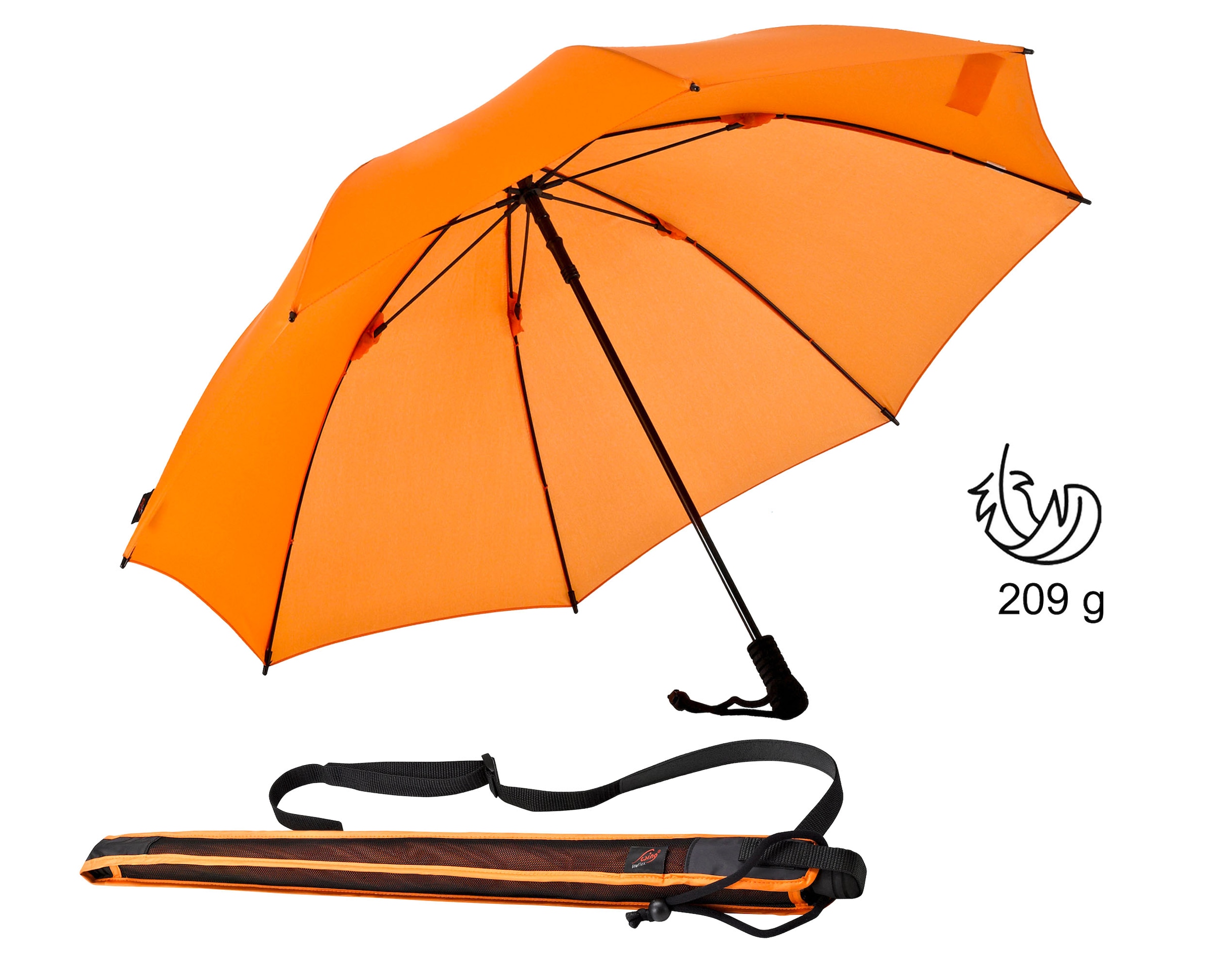 EuroSCHIRM® Stockregenschirm »Swing liteflex«, mit Schultertragegurt an der Hülle, besonders leicht und stabil