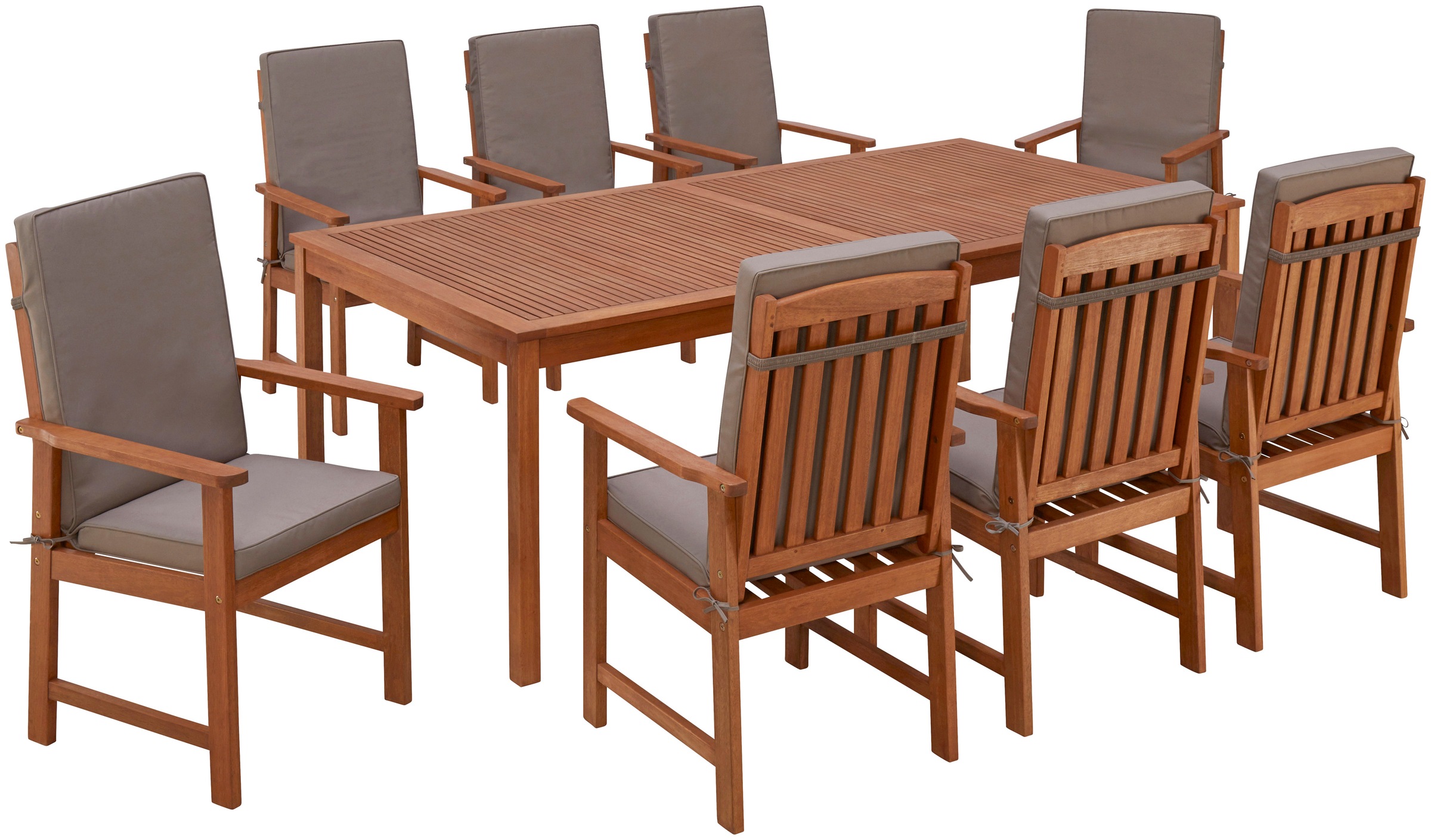 MERXX Garten-Essgruppe "Montana" 8x Sessel, inkl. Auflagen, 1x Tisch 220x11 günstig online kaufen
