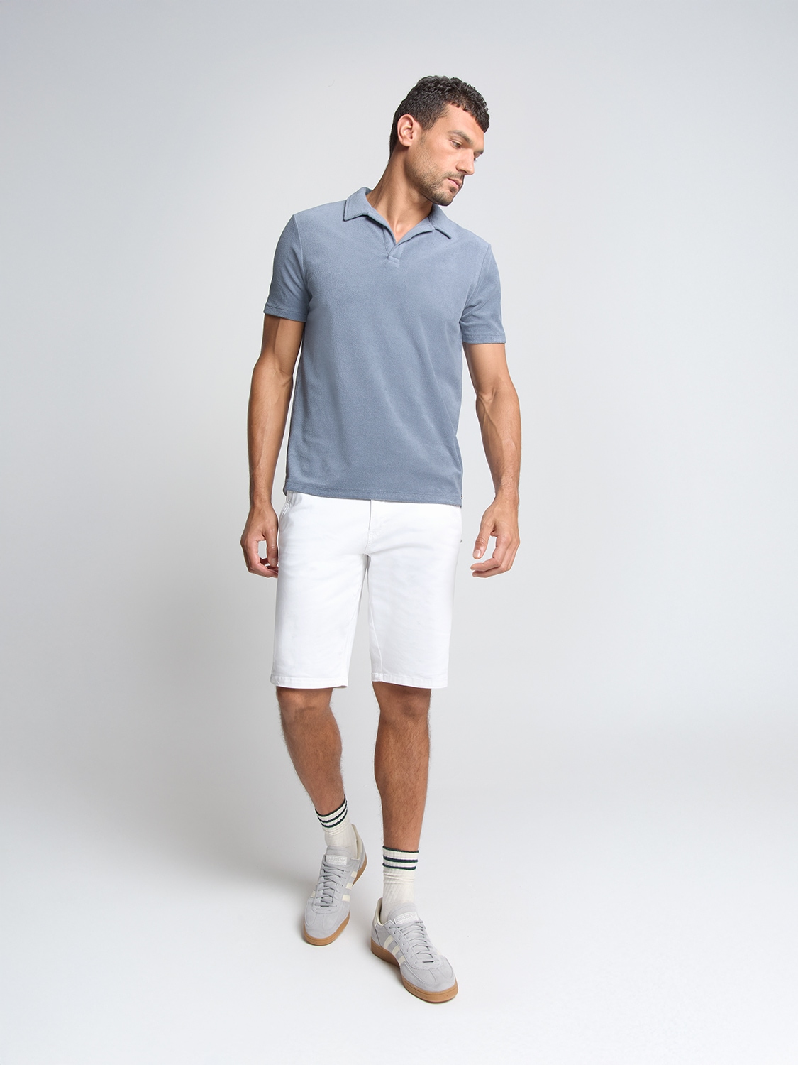 NO EXCESS T-Shirt »No Excess Poloshirt aus Frottee-Strick«