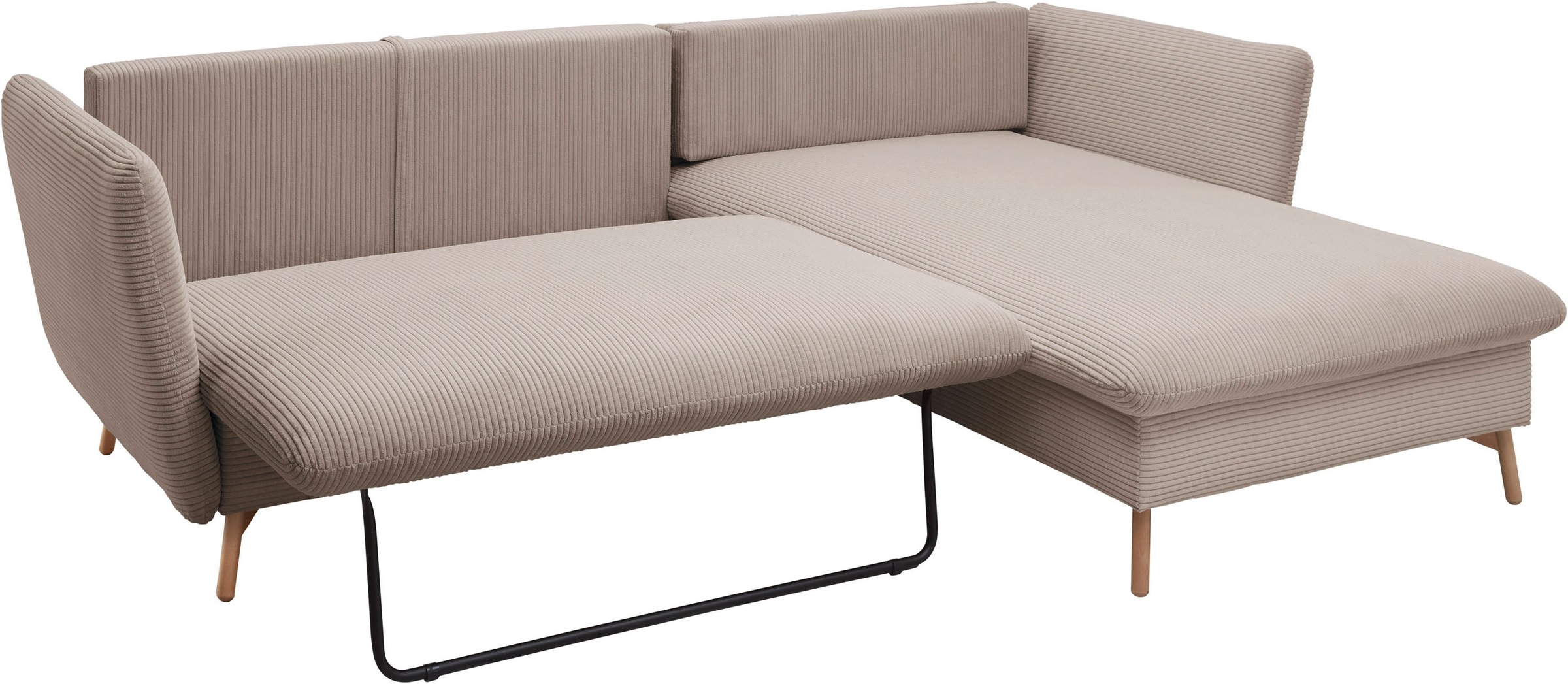 andas Ecksofa »MERLE, 258 cm, L-Form, traumhafter Cord,«, mit Bettfunktion und Bettkasten, Liegefläche 224 x 139