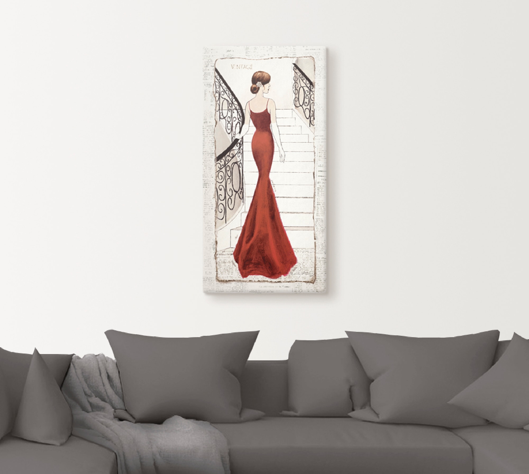 Artland Wandbild »Die schöne in Rot«, Frau, (1 St.), als Leinwandbild, Poster, Wandaufkleber in verschied. Größen