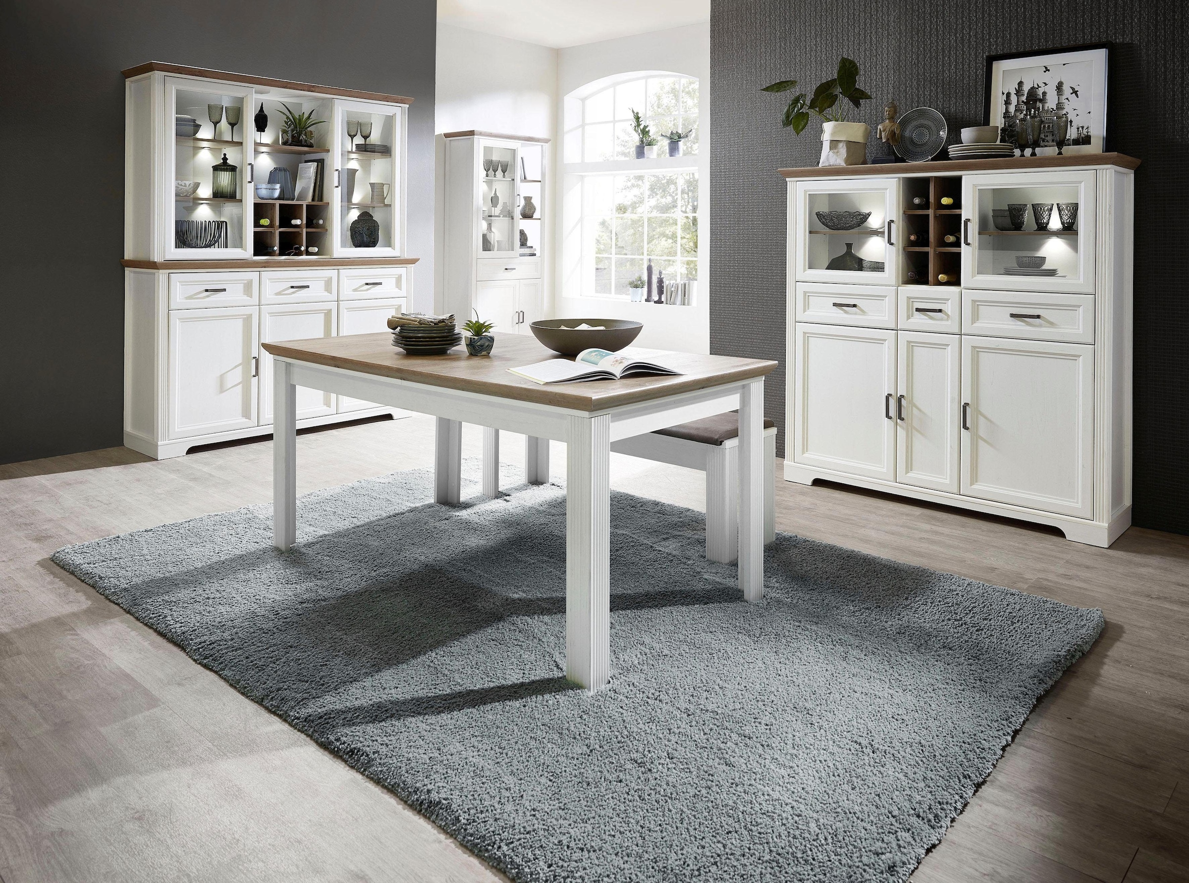 Innostyle Sideboard »Jasmin«, Breite 166 cm, 3 Holztüren, 3 Schubkästen