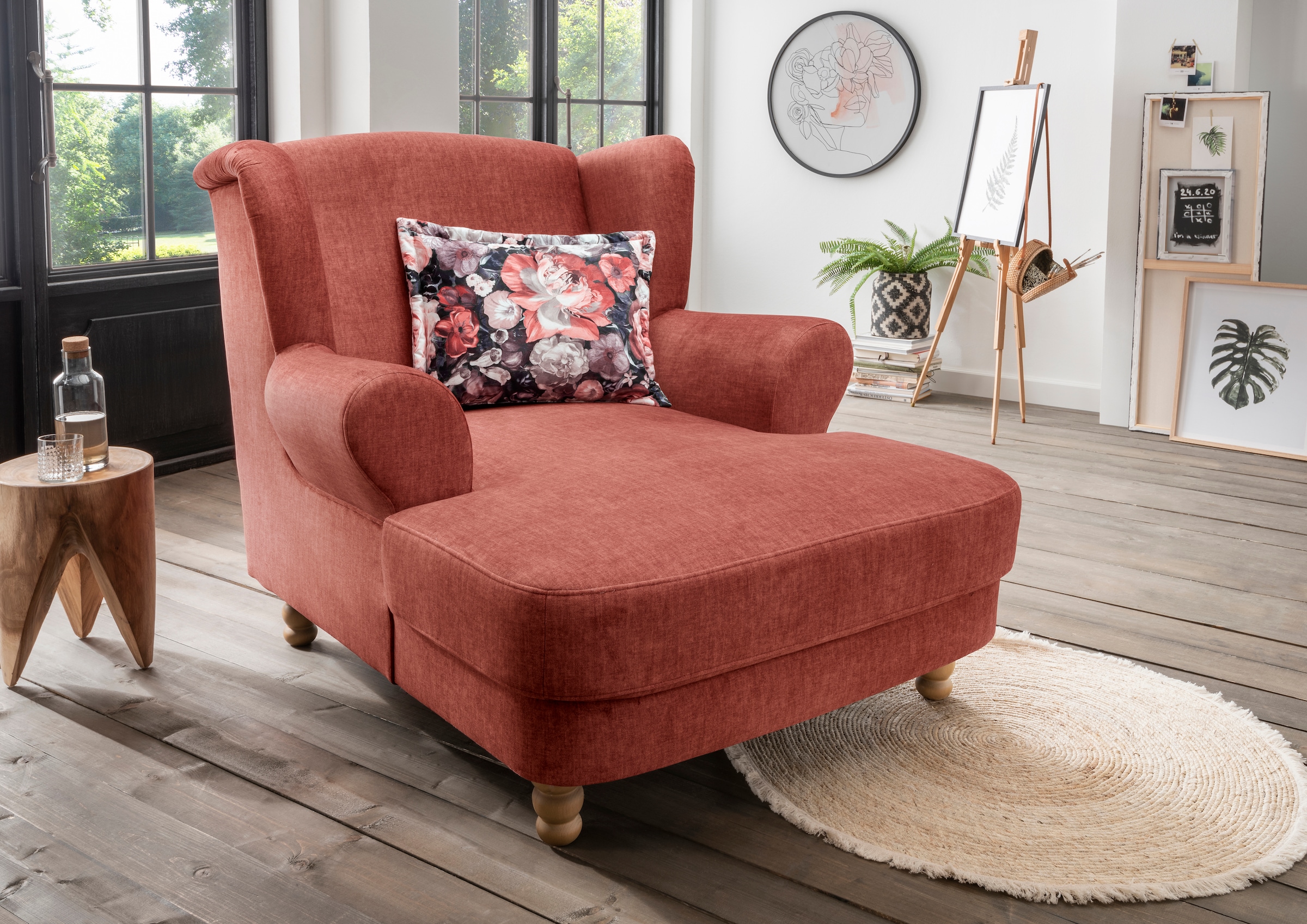 Home affaire Loveseat "Tassilo Big Mega Ohrensessel, viel Platz und bequem, Breite 121cm"