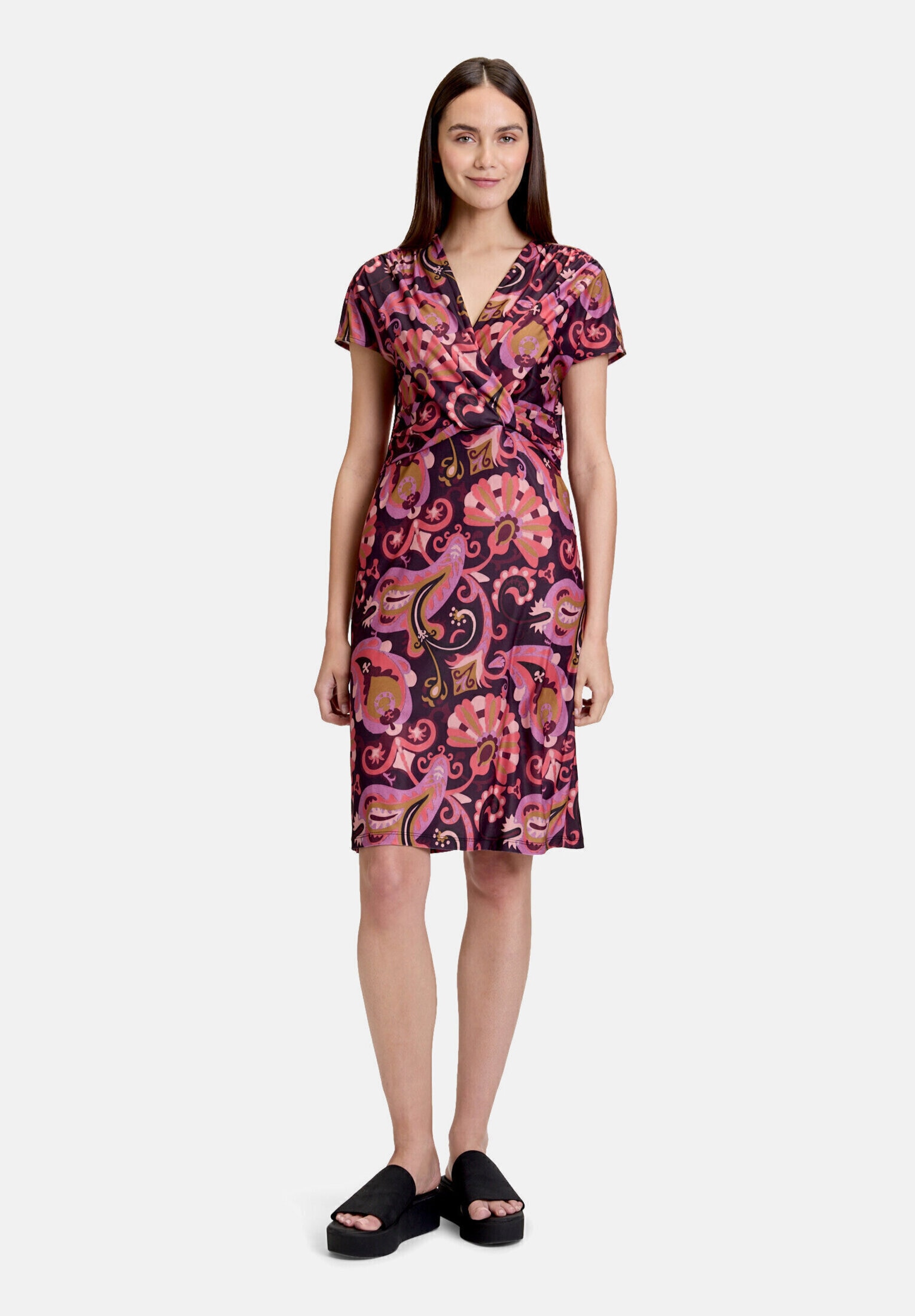 Cartoon Jerseykleid "Damen mit Raffung" Ohne Tasche