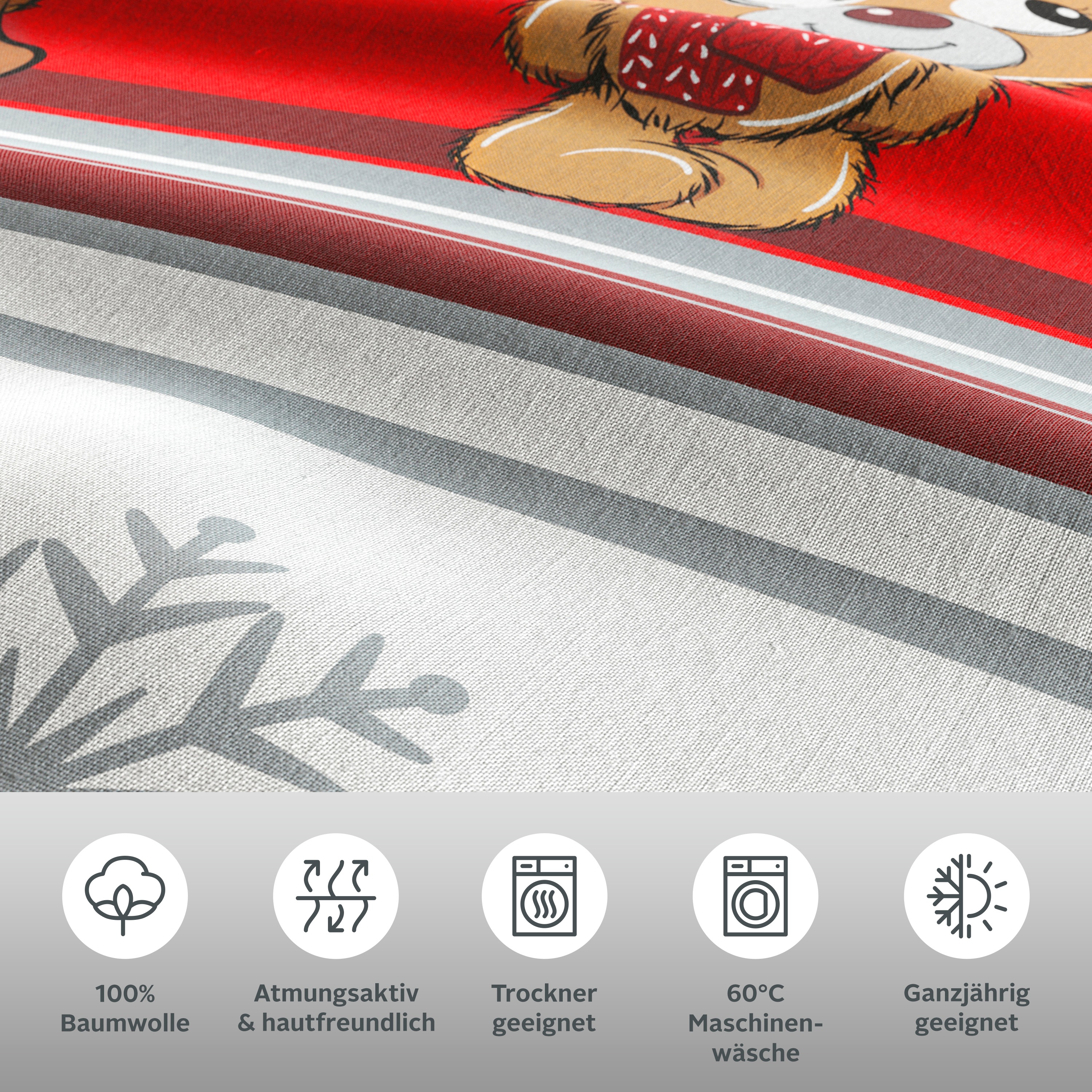 Thumbnail - my home Bettwäsche "Janina in Gr. 135x200 oder 155x220 cm" 2 Stk. tlg. 100% Baumwolle, viele Winterdesigns: Patchwork, S...