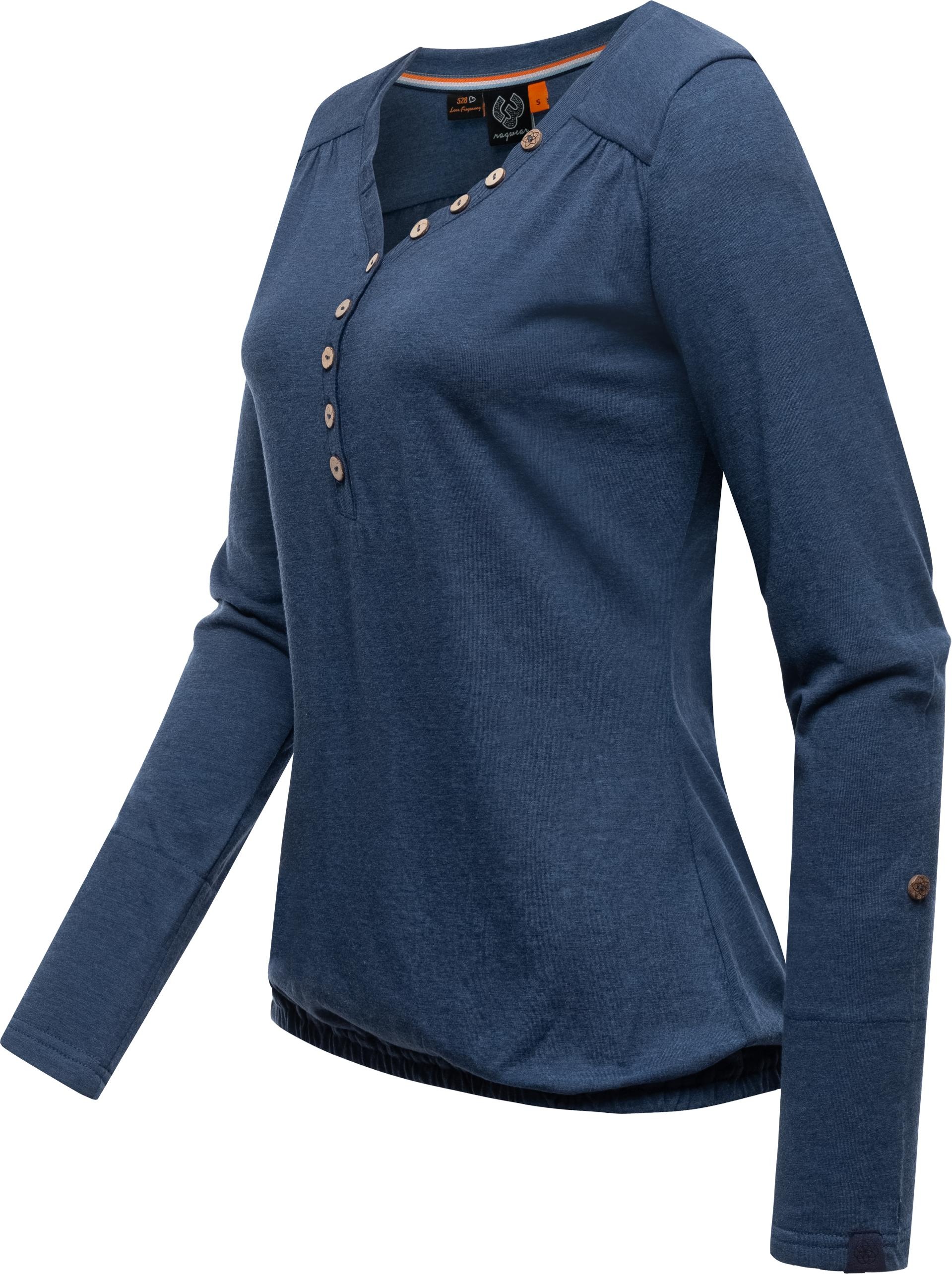 Longsleeve Damen | Langarmshirt für Knöpfen »Pinchi Ragwear BAUR mit Stylisches bestellen Melange«,