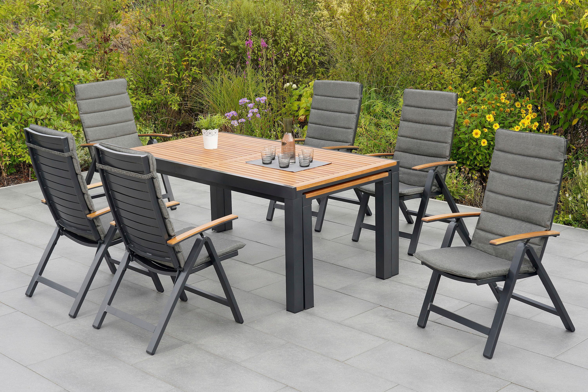 MERXX Garten-Essgruppe "Astros" 13 Stk. tlg. inkl. Auflagen günstig online kaufen