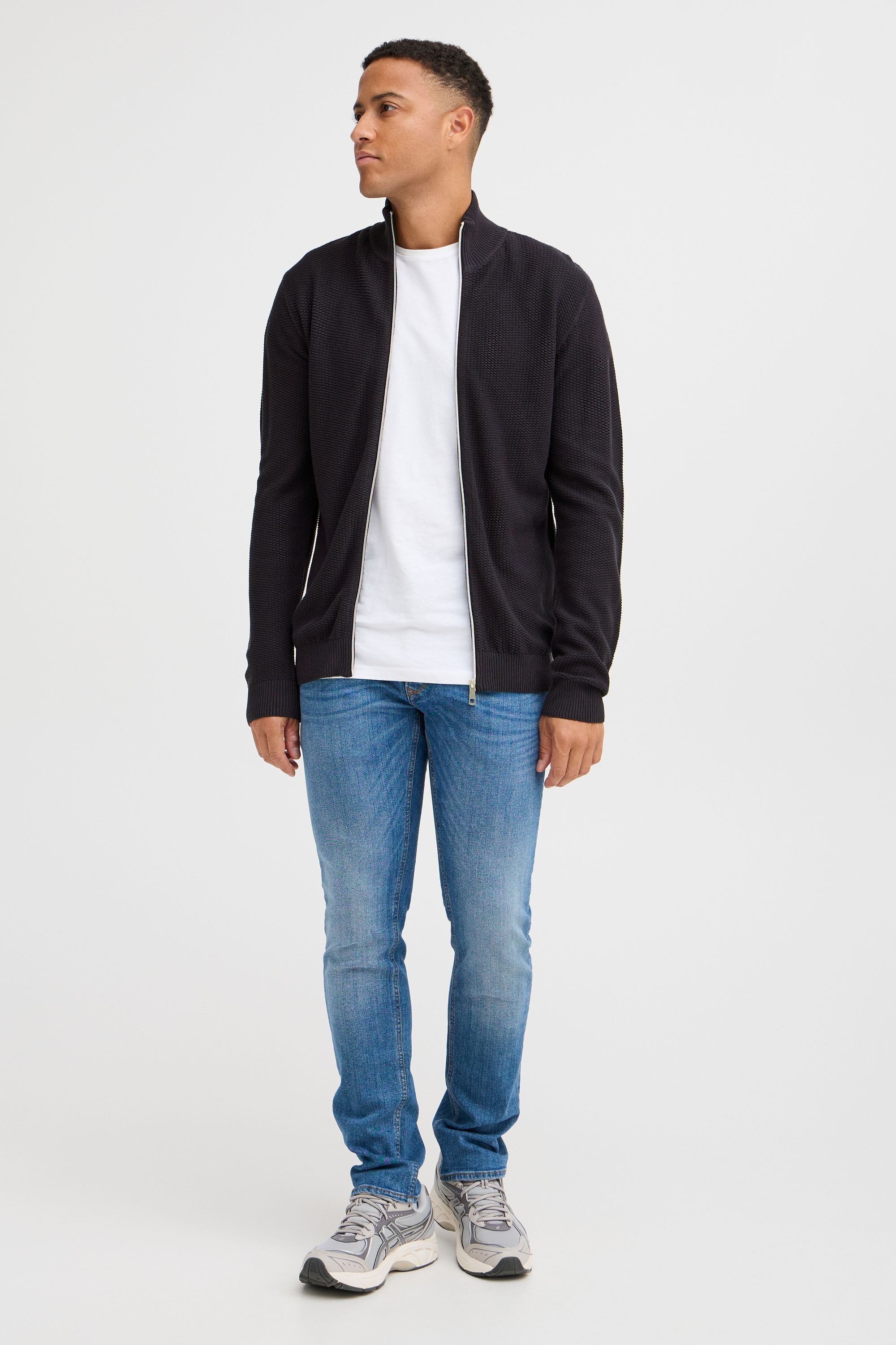 Strickjacke BLEND "Strickjacke BHMGOMAZ", Herren, Gr. M, schwarz, Feinstrick, Obermaterial: 100% Baumwolle CO., unifarben, Basic, normal, Strickjacken Strickjacke 2
