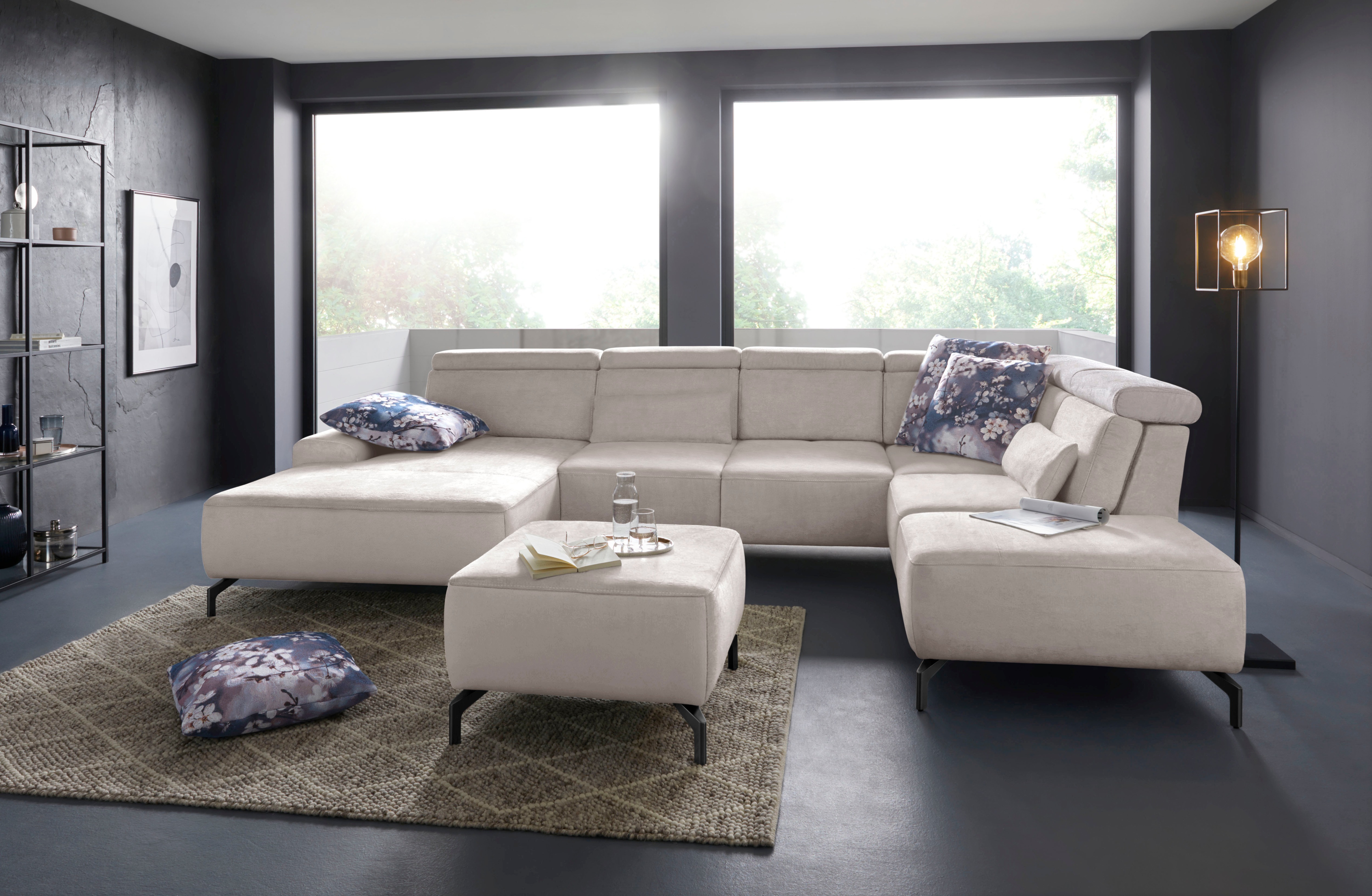 Thumbnail - sit&more Hocker "Gizeh", Fußhöhe 15 cm, wahlweise in 2 unterschiedlichen Fußfarben