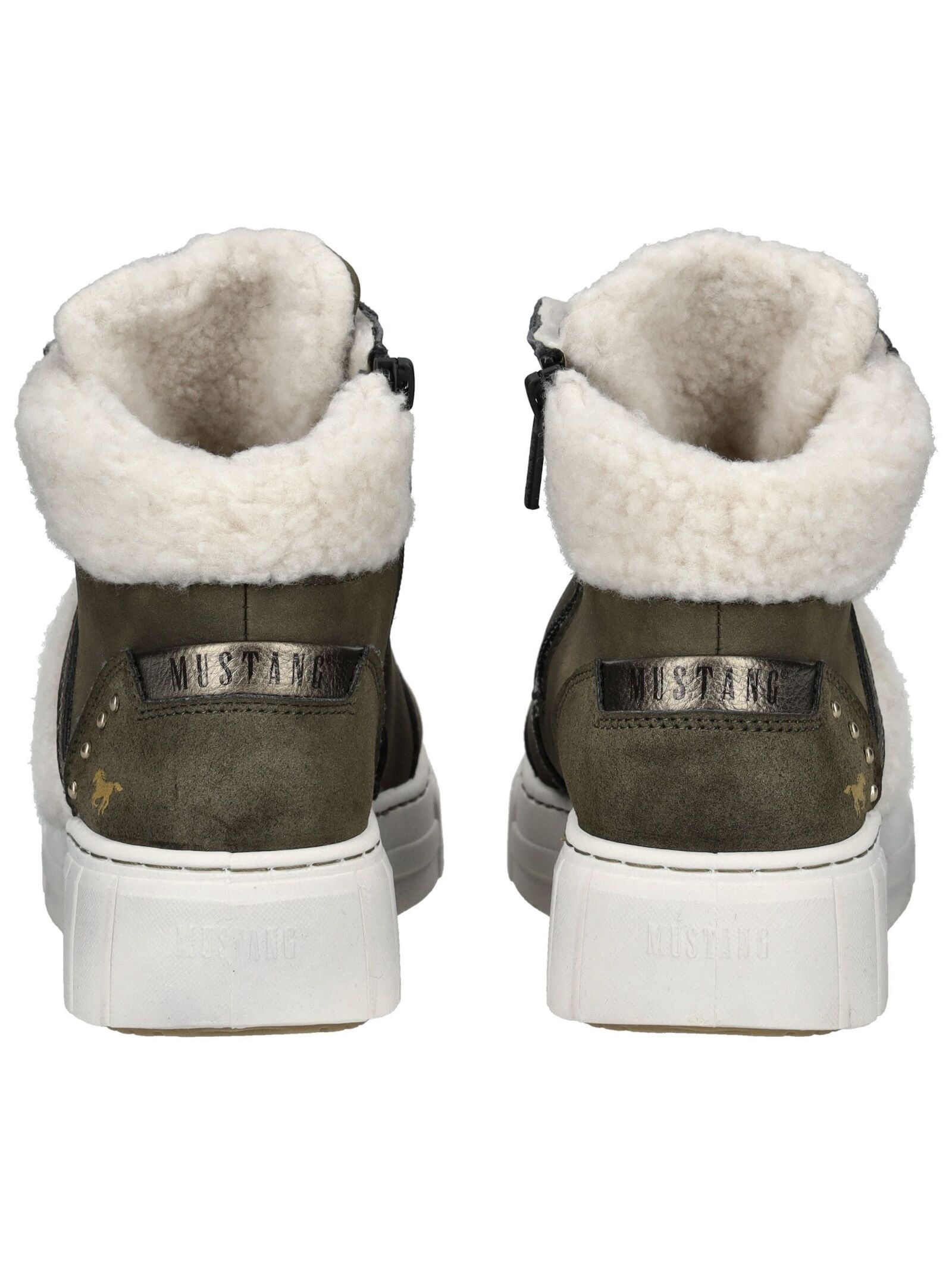 Sneaker MUSTANG SHOES "Mustang Shoes Sneaker Lederimitat/Textil", Damen, Gr. 37, military, Lederimitat, Textil, Schuhe Sneaker 3