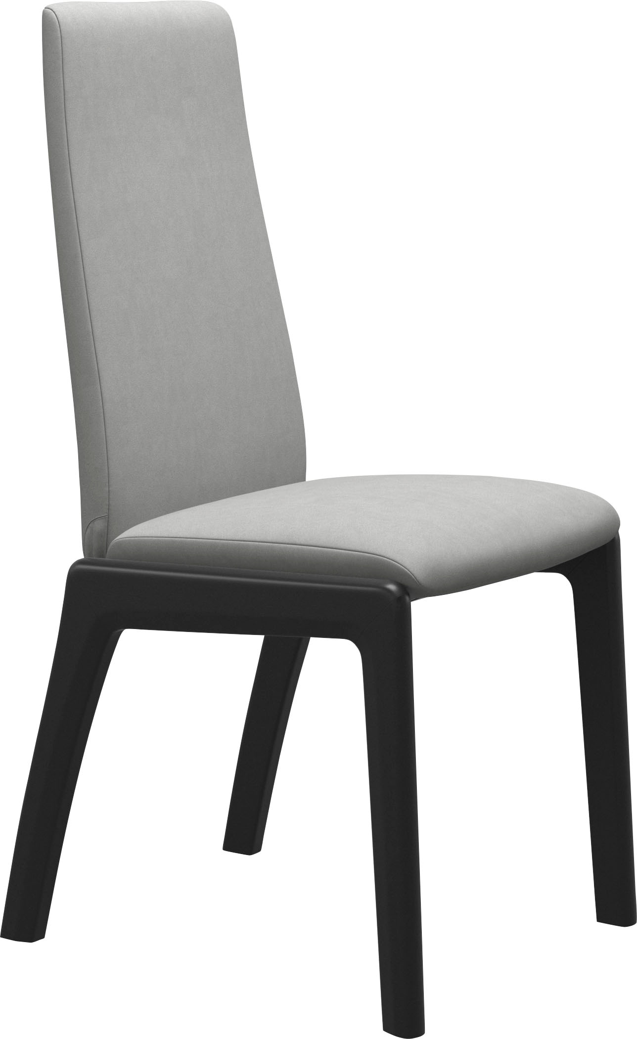 Polsterstuhl STRESSLESS "Laurel", grau (grau dinamica, schwarz), B:57cm H:105cm T:60cm, Microfaser DINAMICA (88% Polyester, 12% Polyurethan), Stühle, Polsterstuhl, High Back, Größe M, mit abgerundeten Beinen in Schwarz