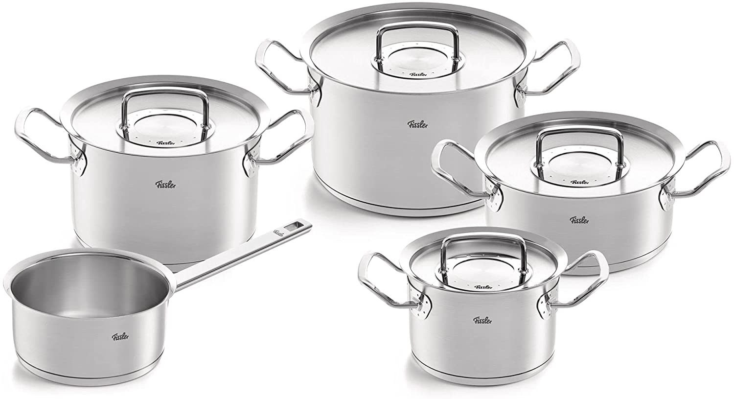 Fissler Topf-Set "ORIGINAL-PROFI COLLECTION Edelstahl-Topfset", Edelstahl 18/10, (7 tlg., je 1 Kochtopf 16/20/24 cm, Kas