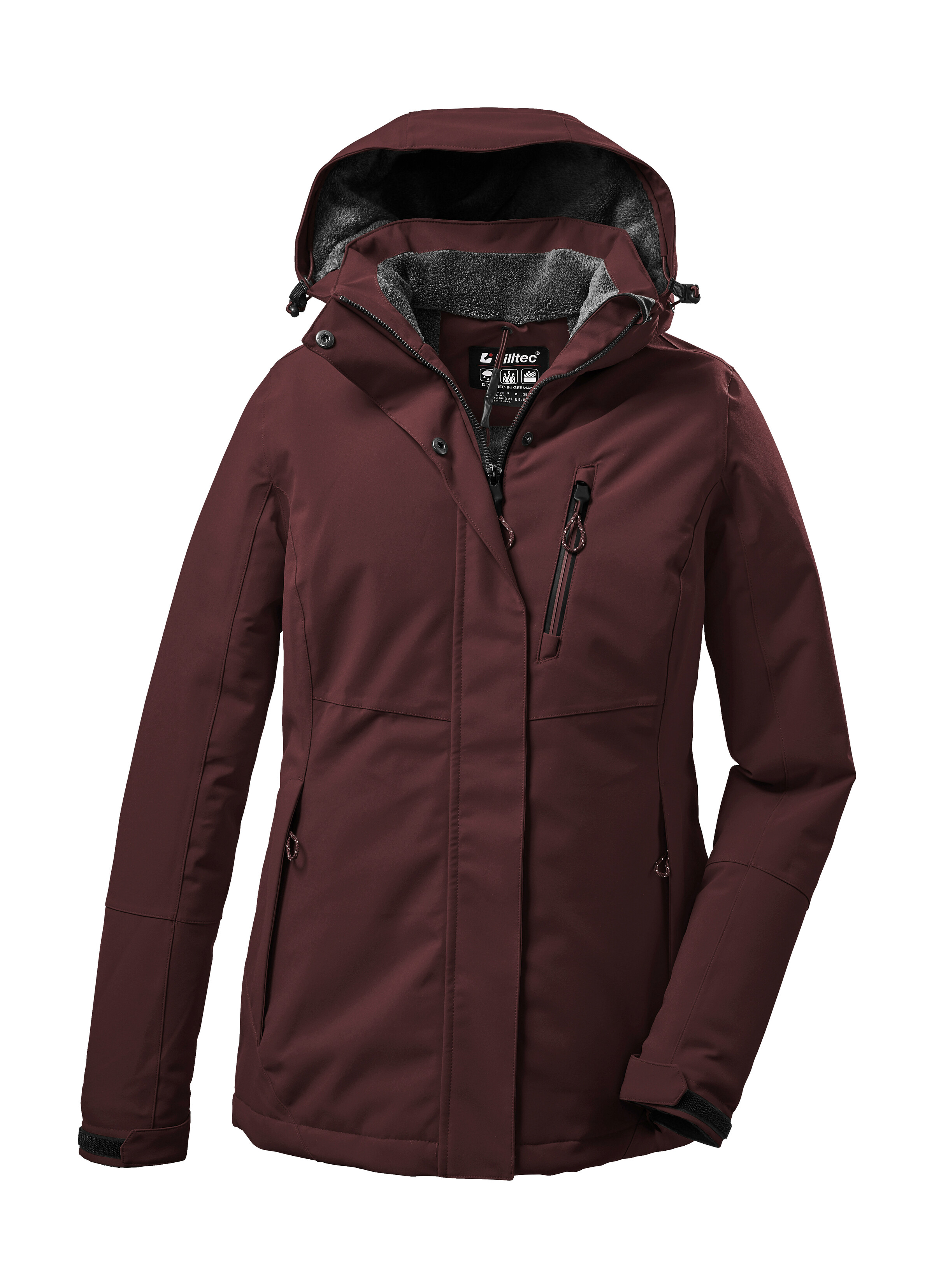 Killtec Outdoorjacke "KOW 140 WMN JCKT" Wasserdichte Damenjacke, atmungsaktiv, abnehmbare Kapuze