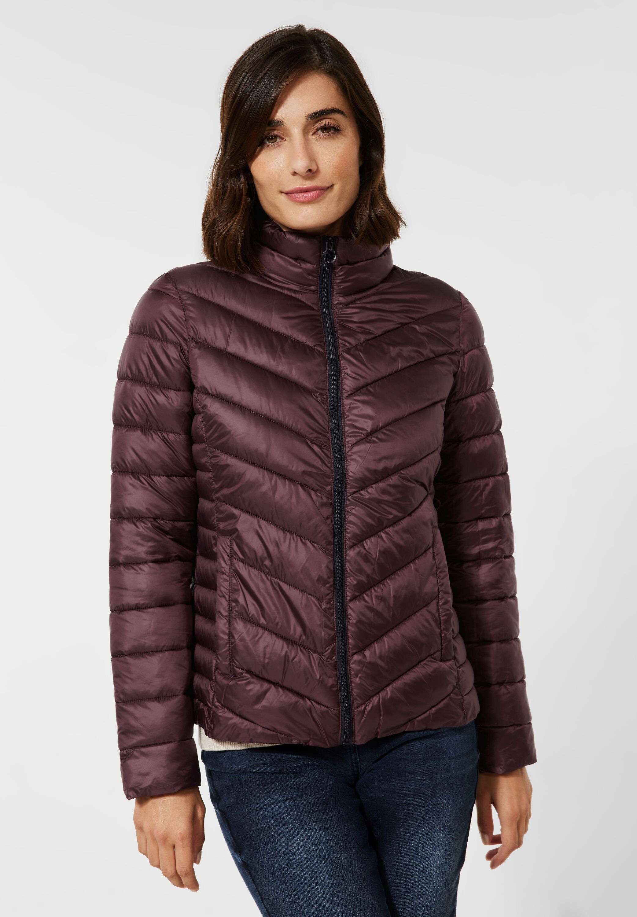PODOLIXIA Winterjacke Damen - Steppjacke Ohne Kapuze Mit Stehkragen