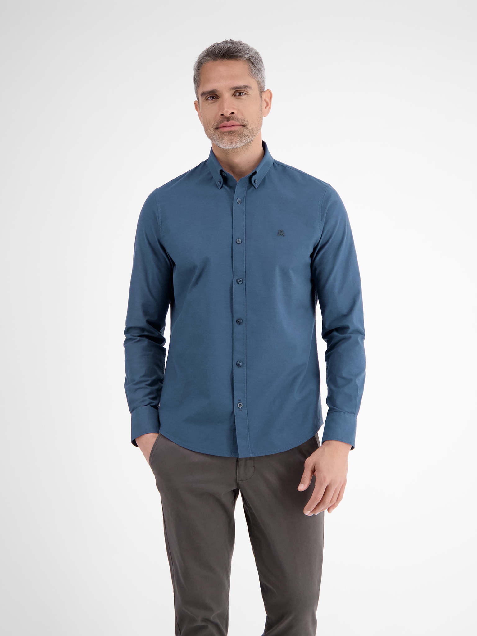 LERROS Langarmhemd "Oxford Solid" mit Button-Down-Kragen günstig online kaufen