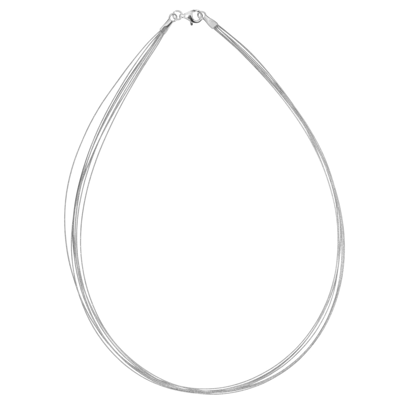 OSTSEE-SCHMUCK Damen Halsreif "Ostsee-Schmuck Halsreif Edelstahl 7-reihig", 45cm, Edelstahl, L: 42, grau, Edelstahl, Halsketten