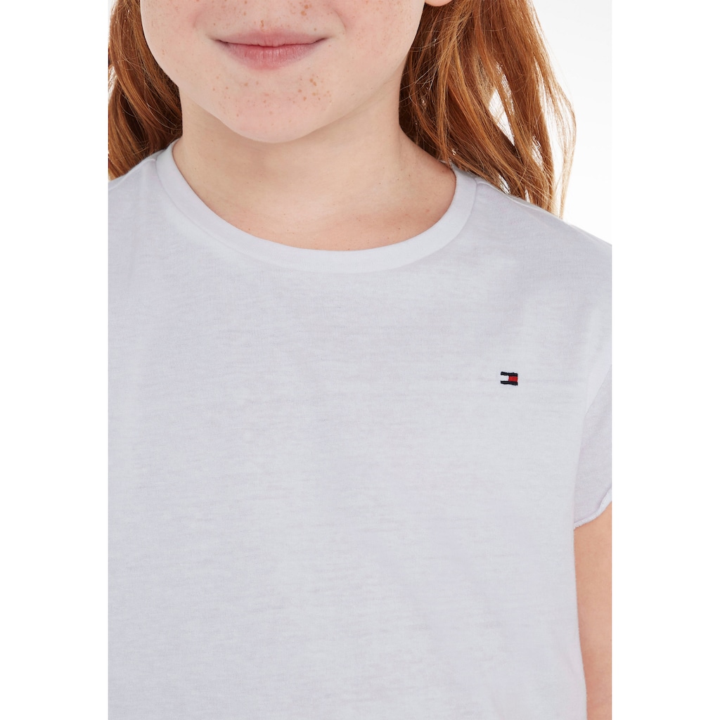 Tommy Hilfiger T-Shirt »ESSENTIAL RUFFLE SLEEVE TOP S/S«, mit kurzen Ärmeln