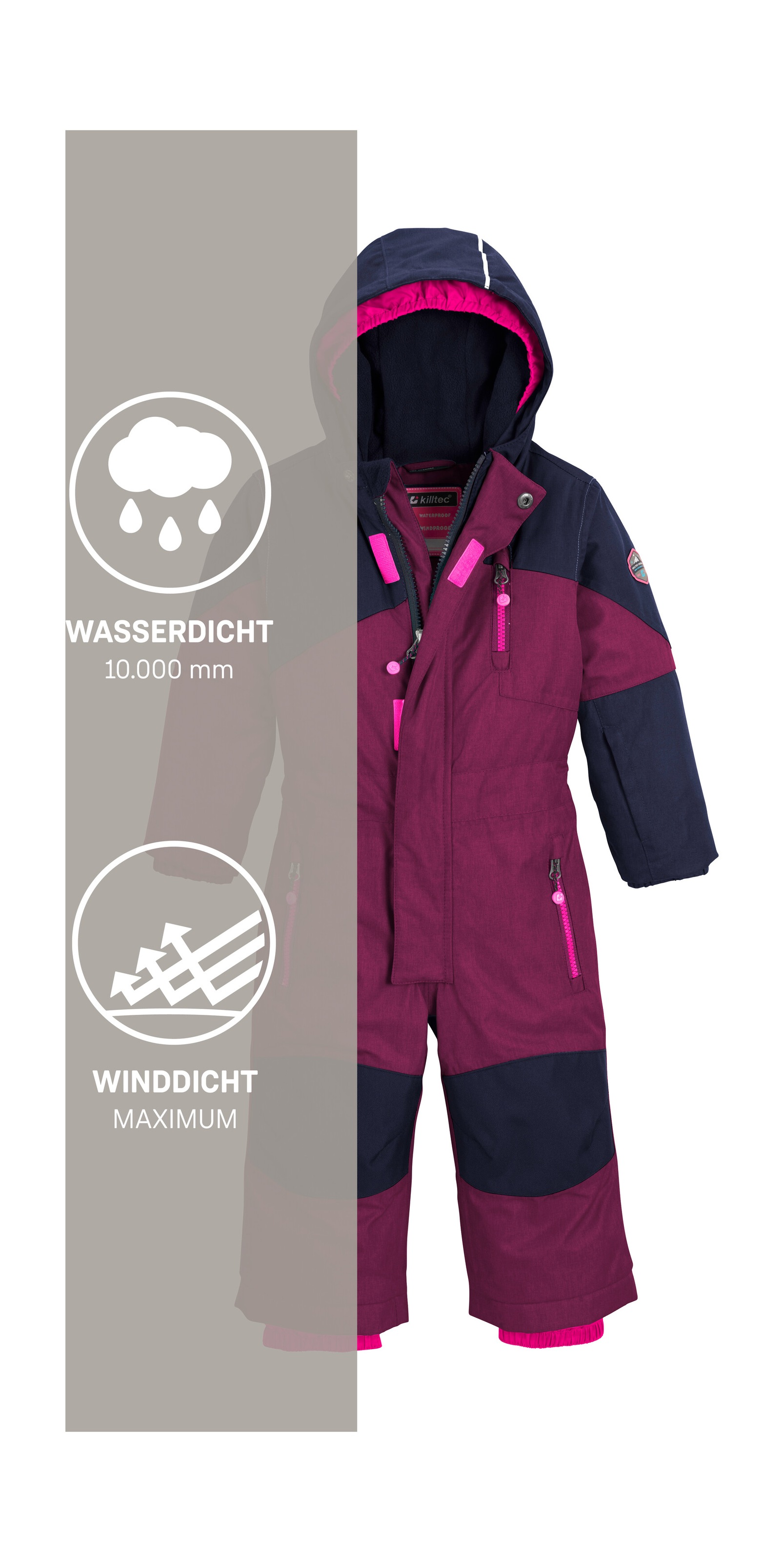 Killtec Skianzug »Kesley Mini« Skioverall, wind- und wasserdicht, innen warmes Fleece