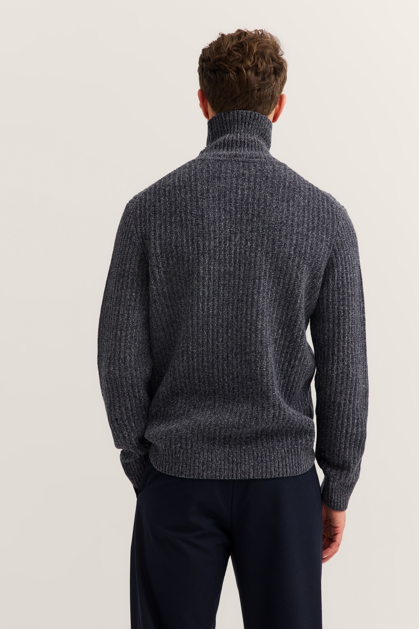 bugatti Rollkragenpullover »Regular Fit«, Grobstrick aus einem Wollmix
