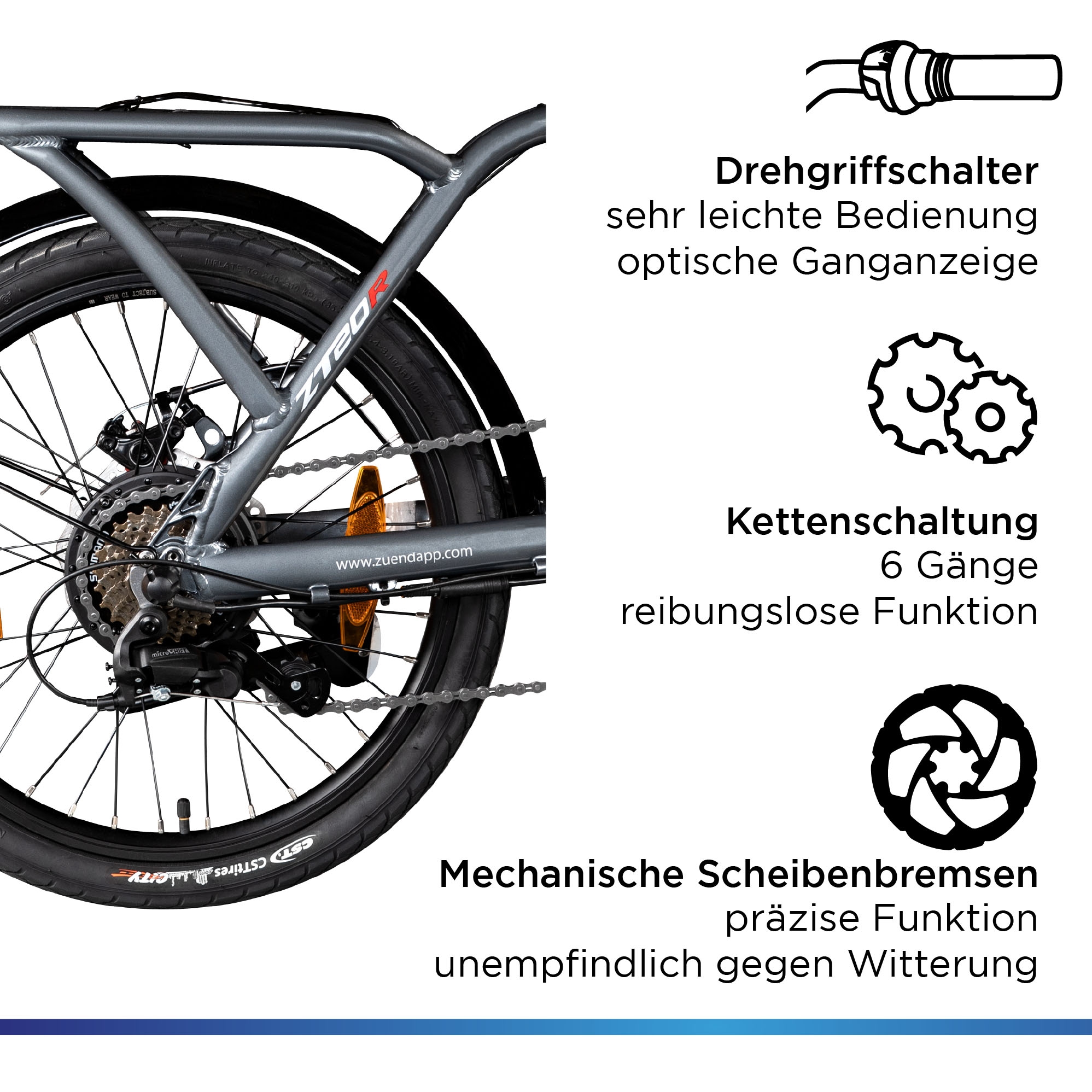 Zündapp E-Bike »ZT20R«, 6 Gang, Heckmotor 250 W, Pedelec, Elektrofahrrad für Damen u. Herren
