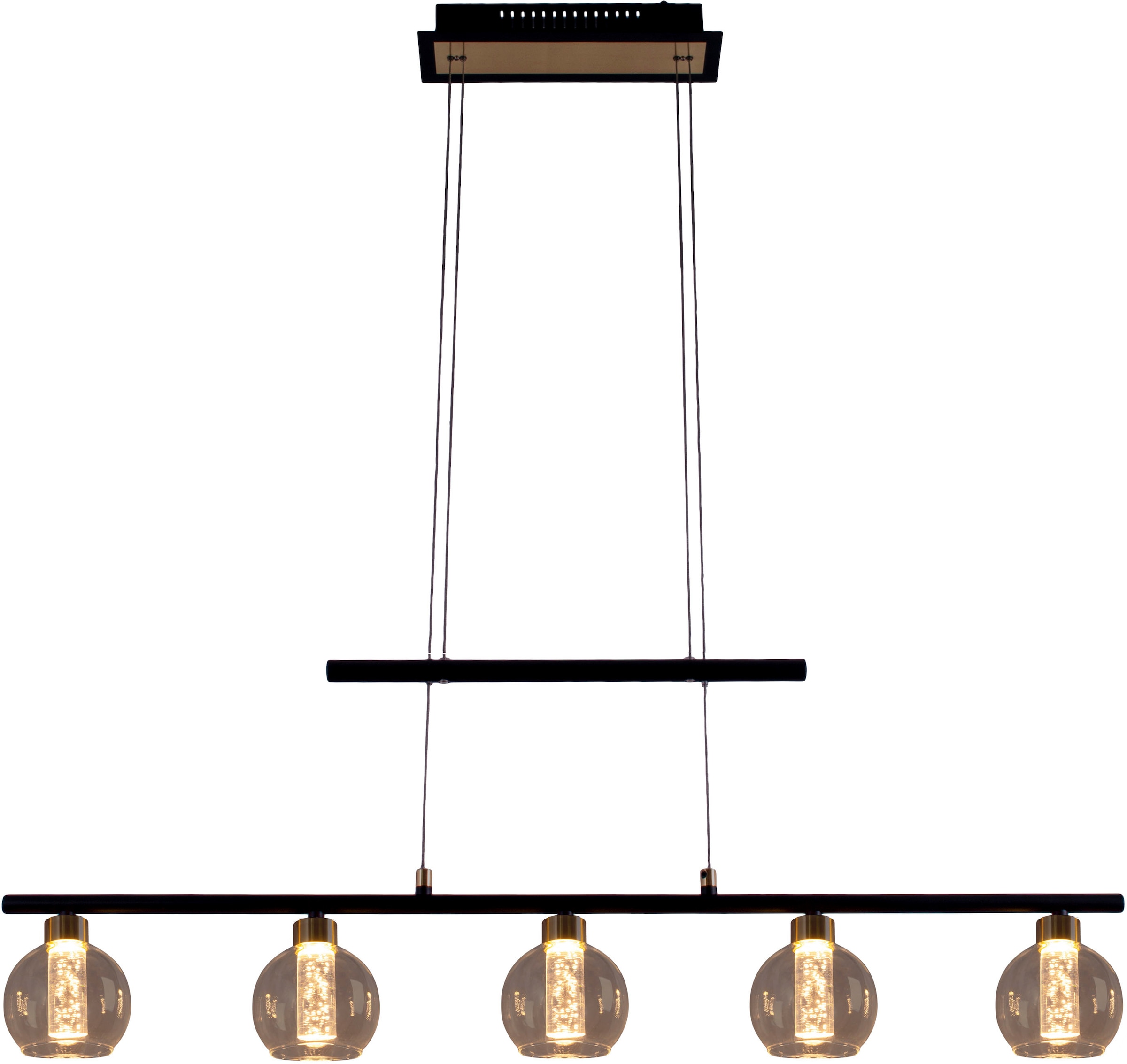 5flammig Lichtfarbe warmweiß näve höhenverstellbar LED »Brass«, flammig-flammig, | Pendelleuchte dimmbar BAUR 5
