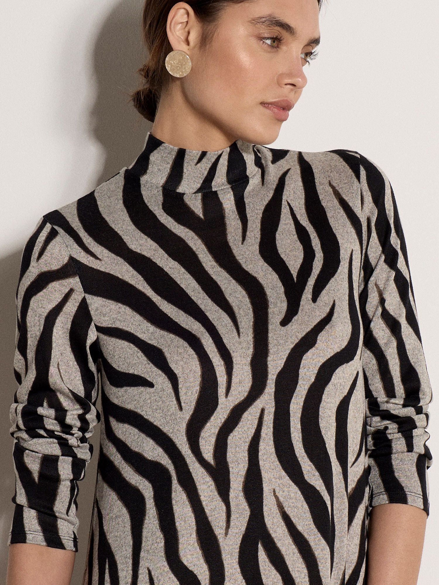 Apricot Minikleid »Swing-Strickkleid« mit Zebradruck
